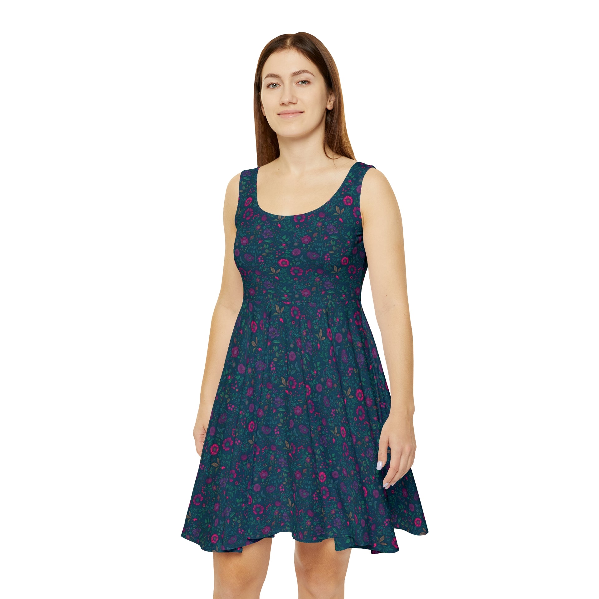 Enchanted Garden Women's Skater Dress: Botanical Harmony