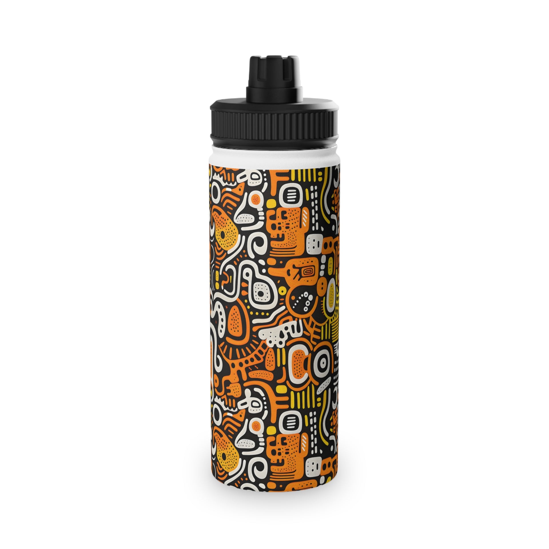 Psychedelic Fusion: Keith Haring Inspired Stainless Steel Water Bottle Sports Lid