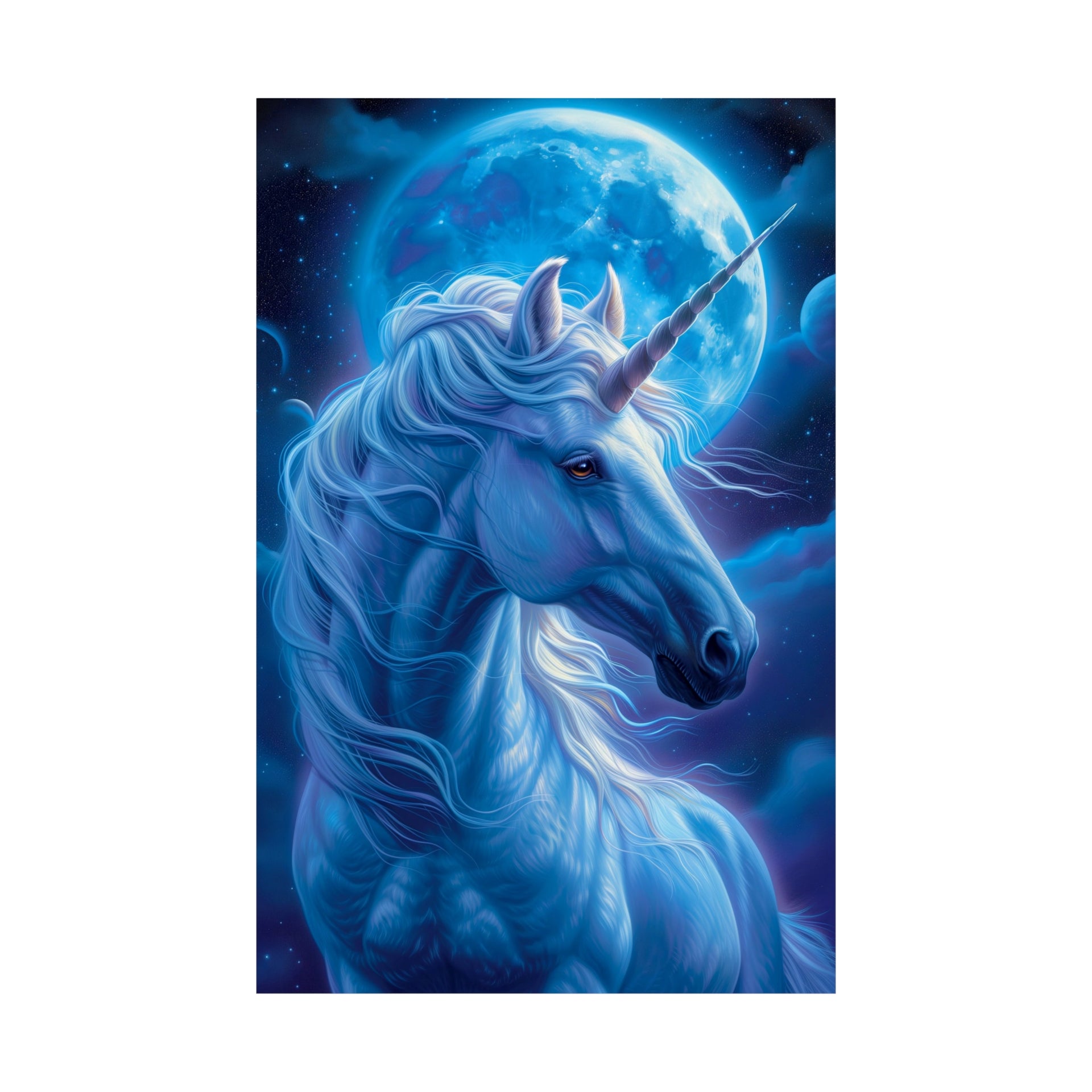 Supernatural Unicorn: Mystical Moonlight Matte Vertical Poster