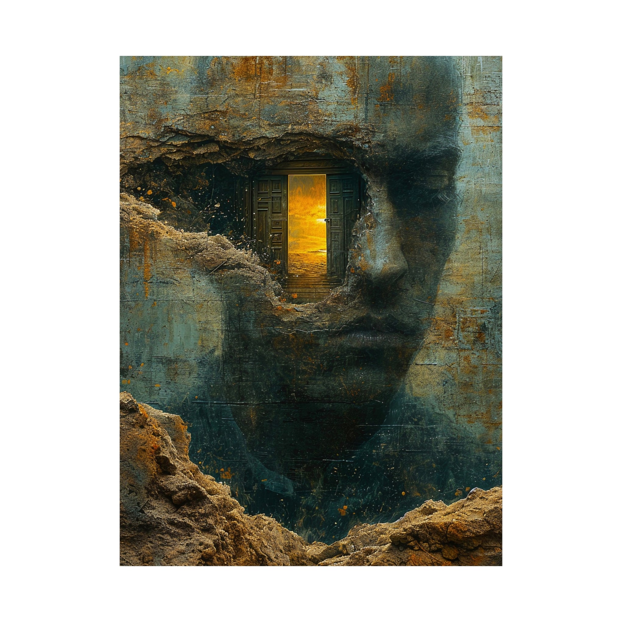 Portal to the Mind: Surrealistic Matte Vertical Poster