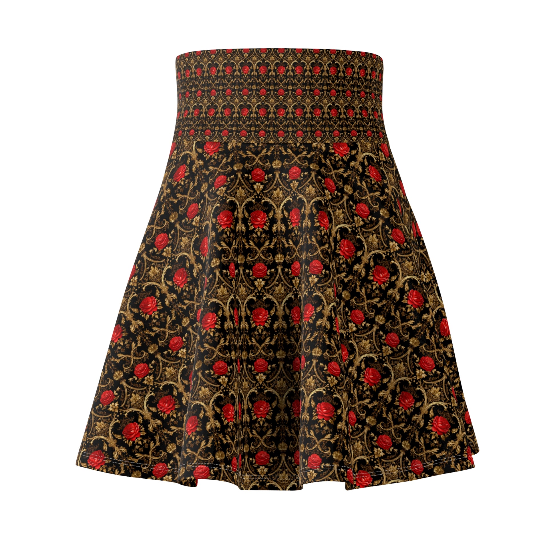 Twirl in Time: Where Vintage Elegance Meets Sparkly Romance | Women's Skater Skirt (AOP)