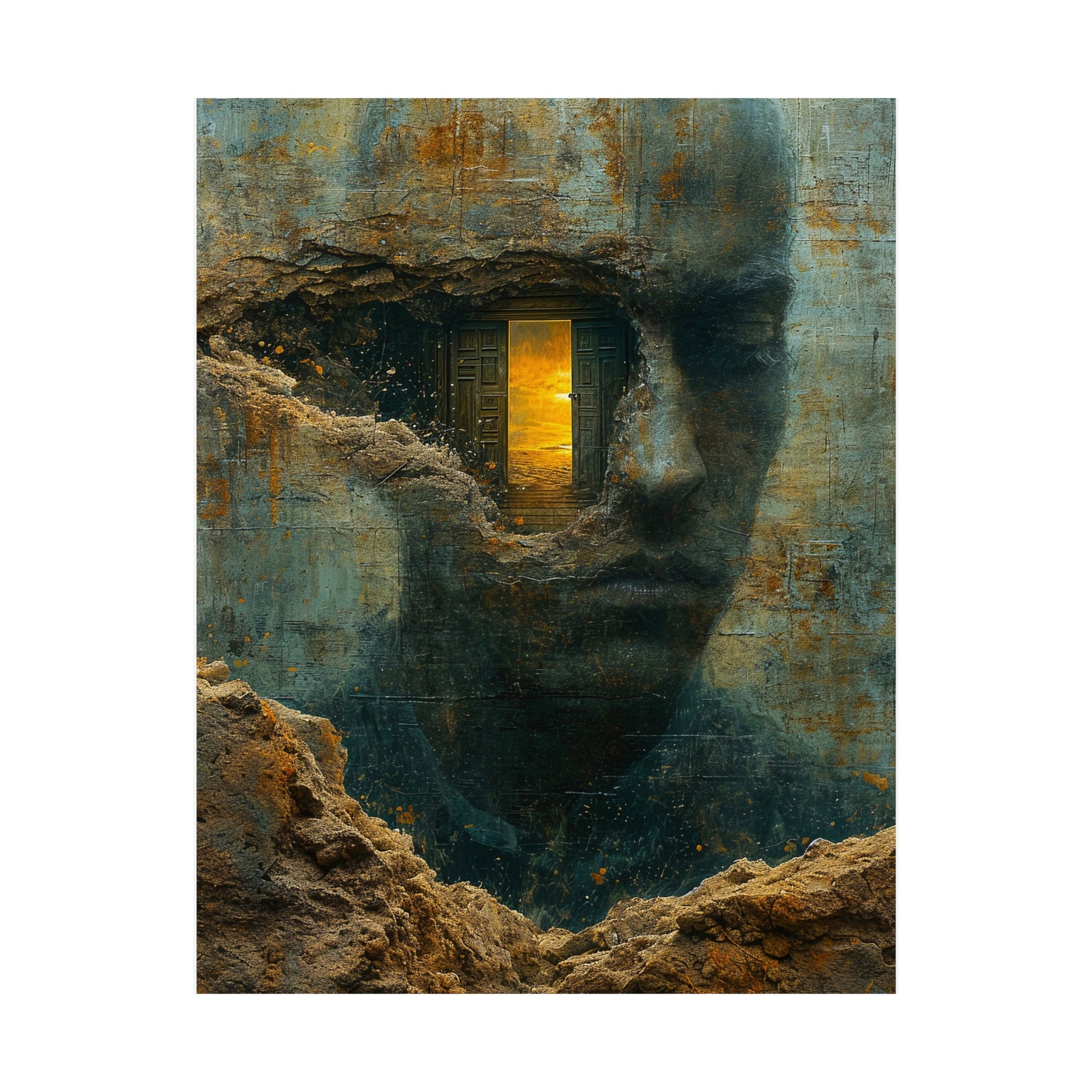 Portal to the Mind: Surrealistic Matte Vertical Poster