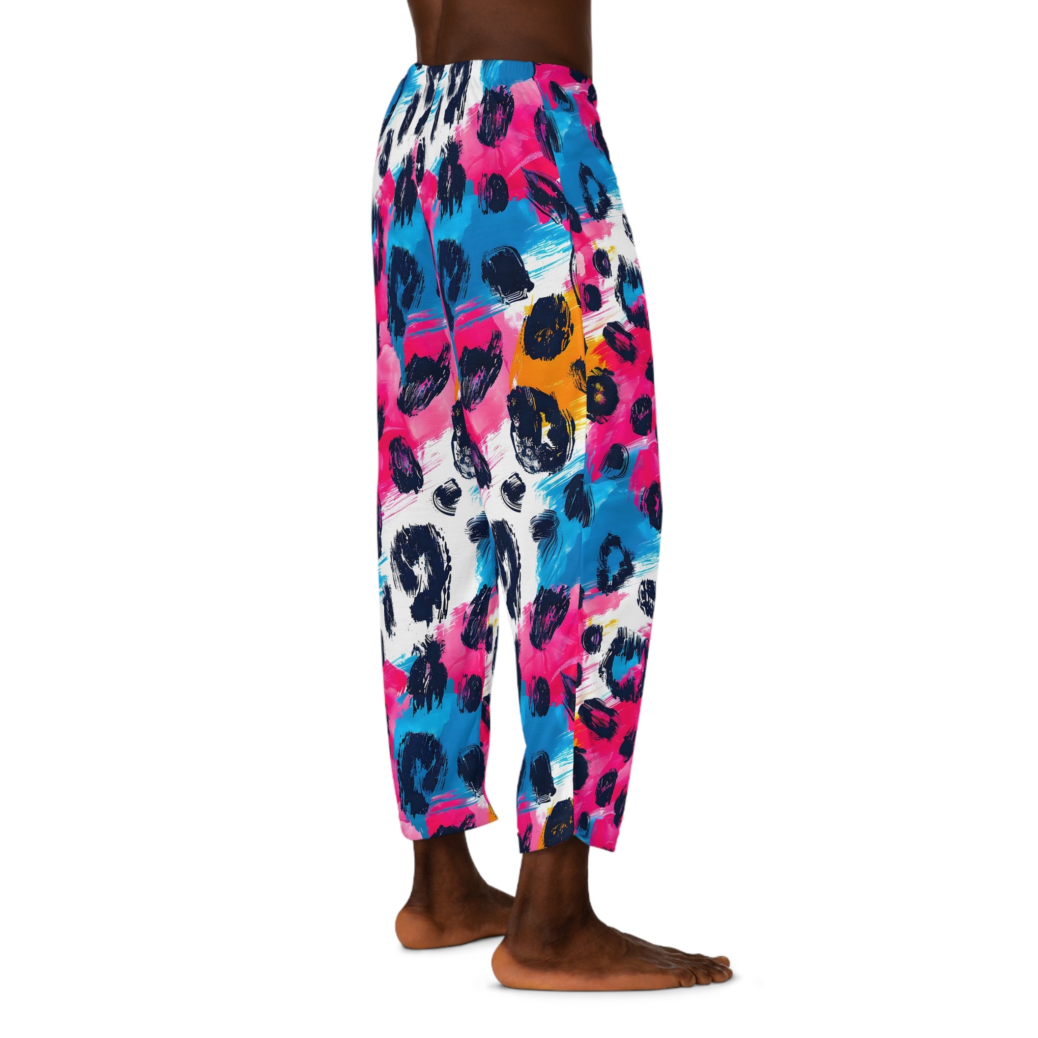 Wild Comfort: Leopard Print Men's Pajama Pants (AOP)