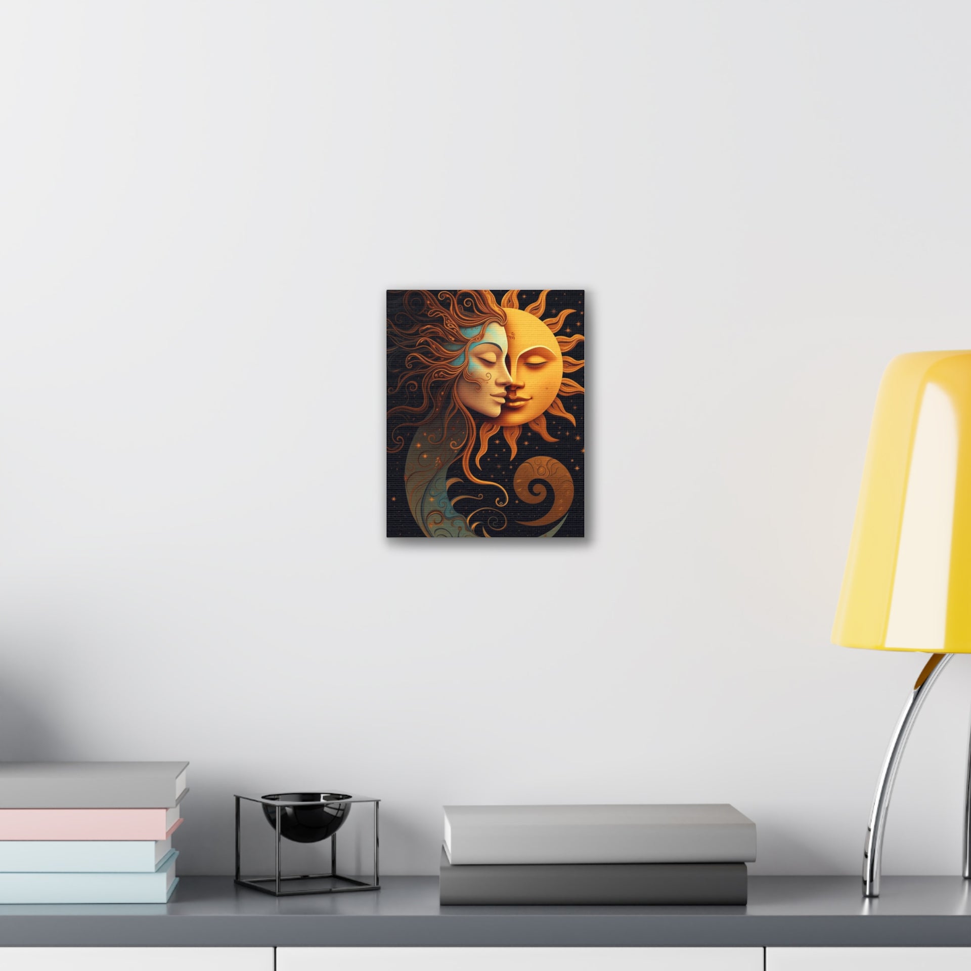 Celestial Harmony: Sun & Moon Canvas Print