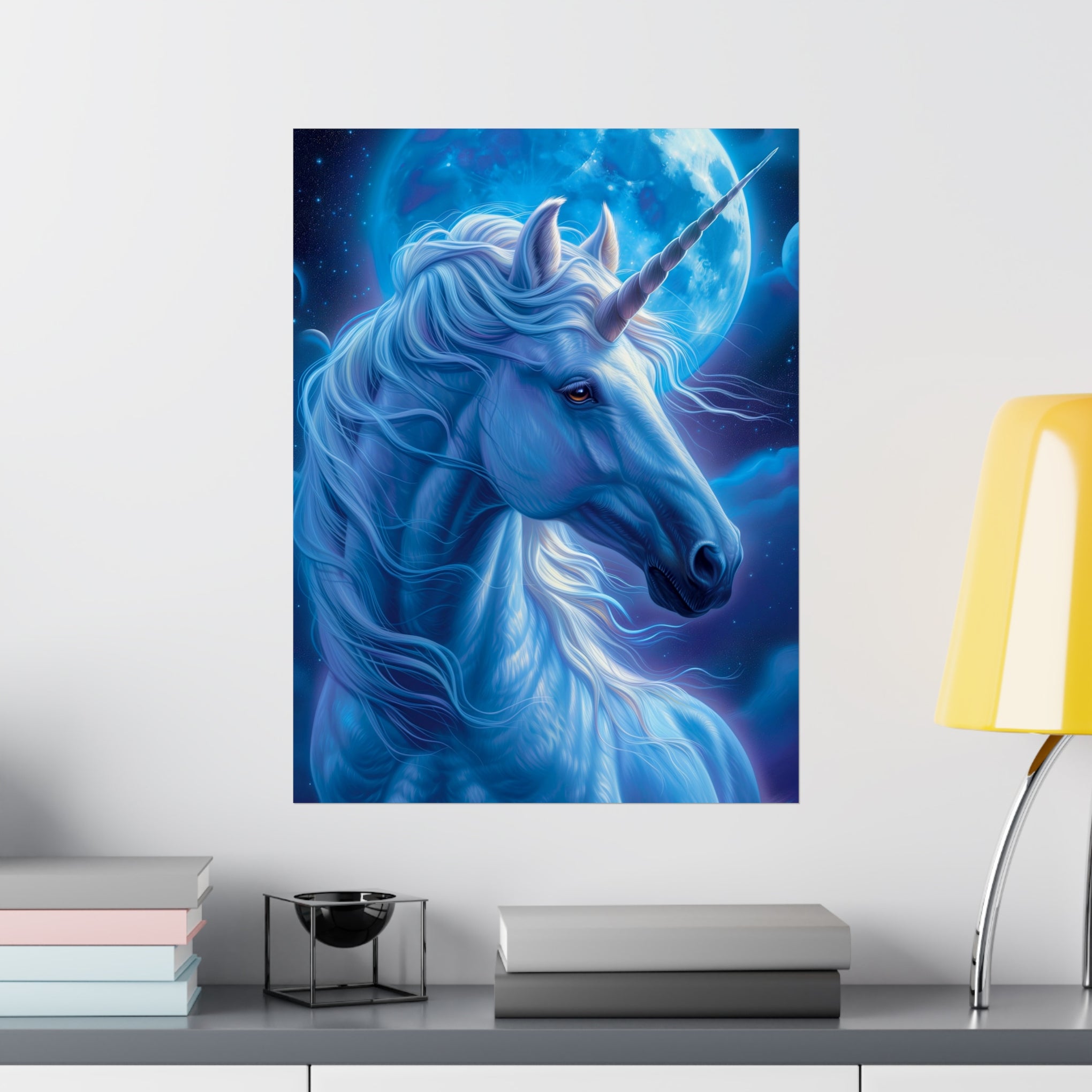 Supernatural Unicorn: Mystical Moonlight Matte Vertical Poster