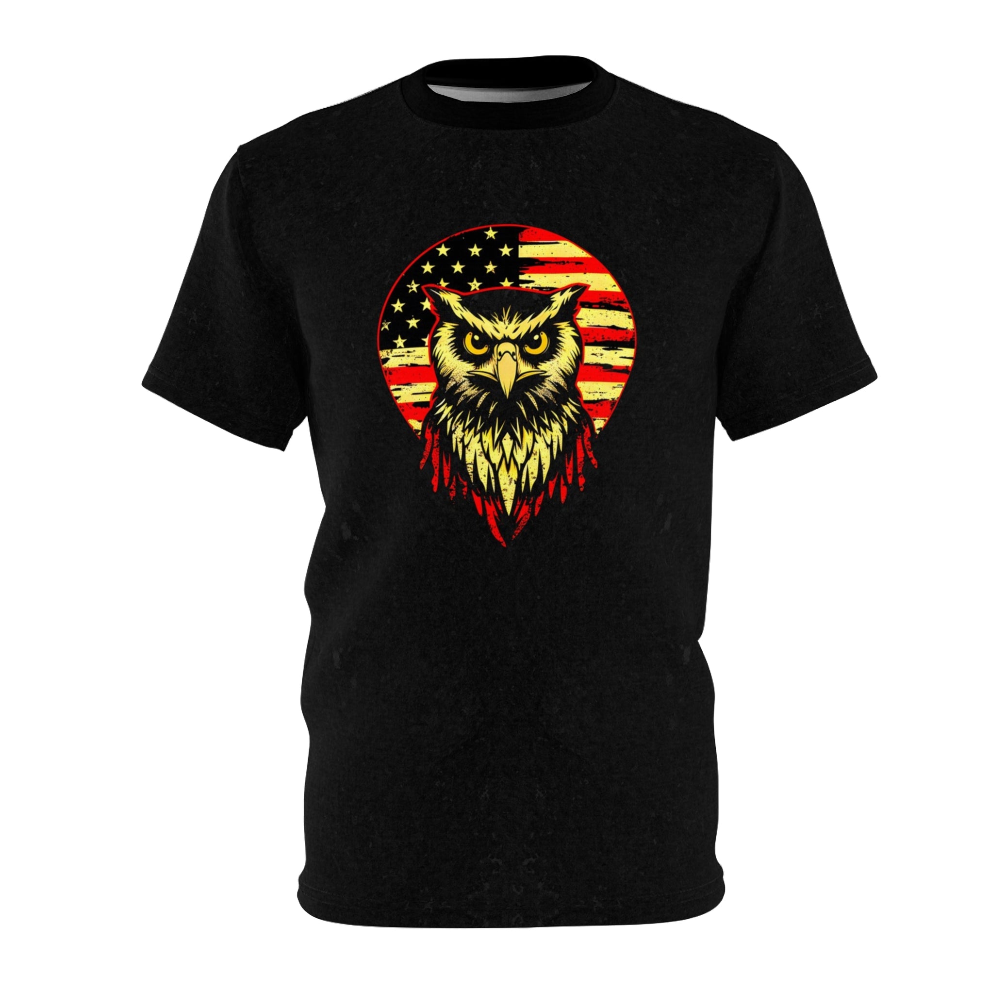 Wise Owl, American Heart - Patriotic Spirit Tee Unisex Cut & Sew Tee (AOP)