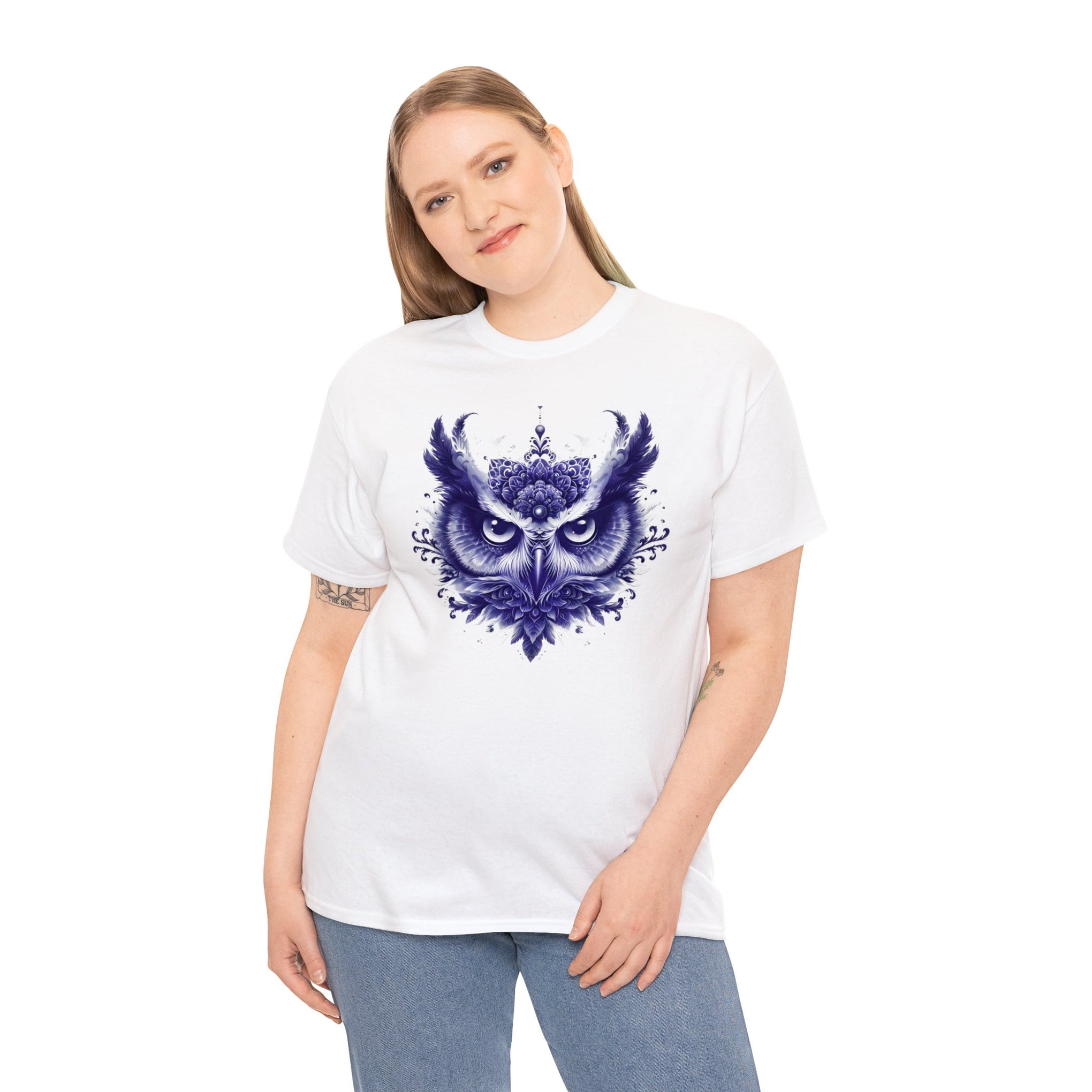 Gaze into Wisdom: Unleash the Enigmatic Power of This Owl Tee | Unisex Heavy Cotton Tee