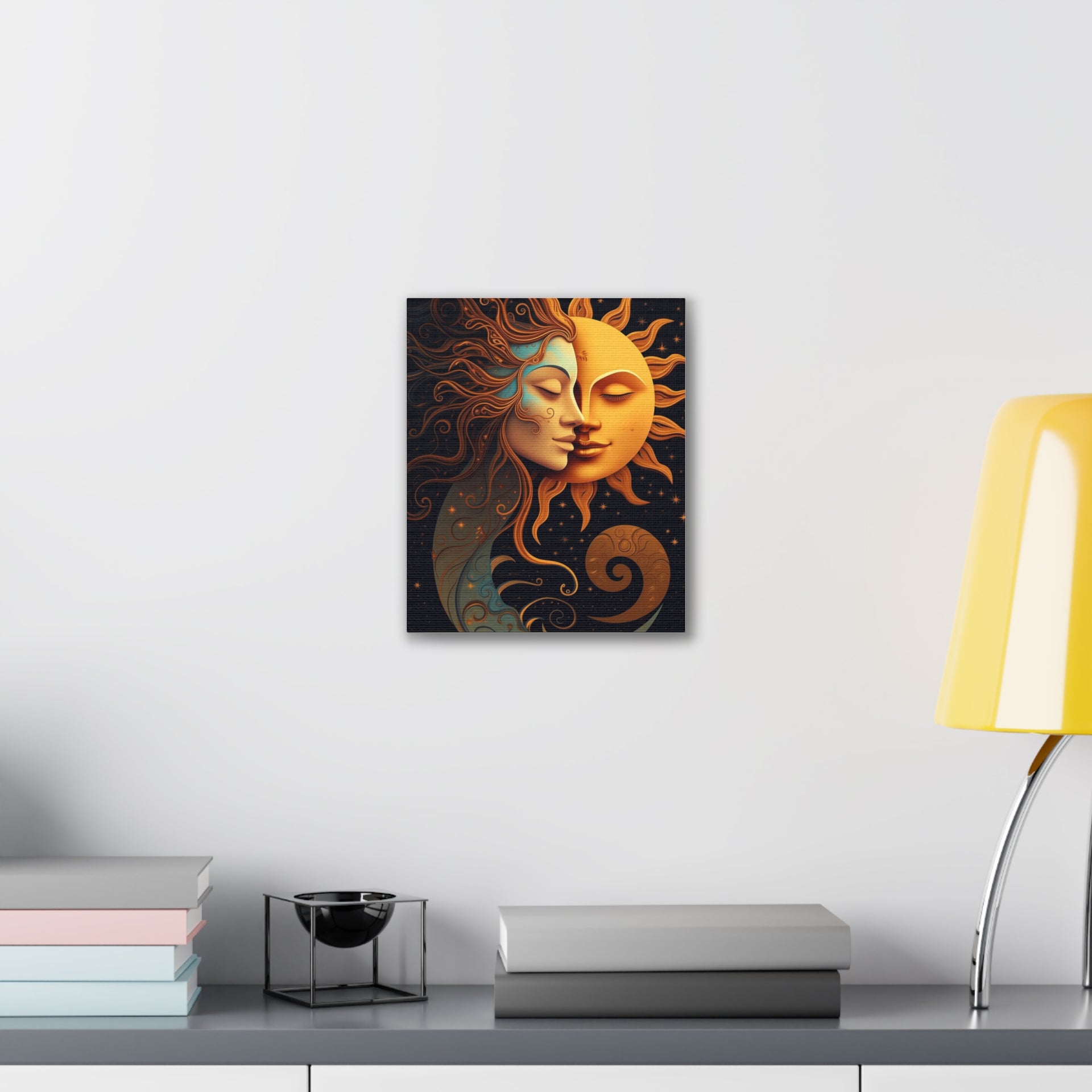 Celestial Harmony: Sun & Moon Canvas Print