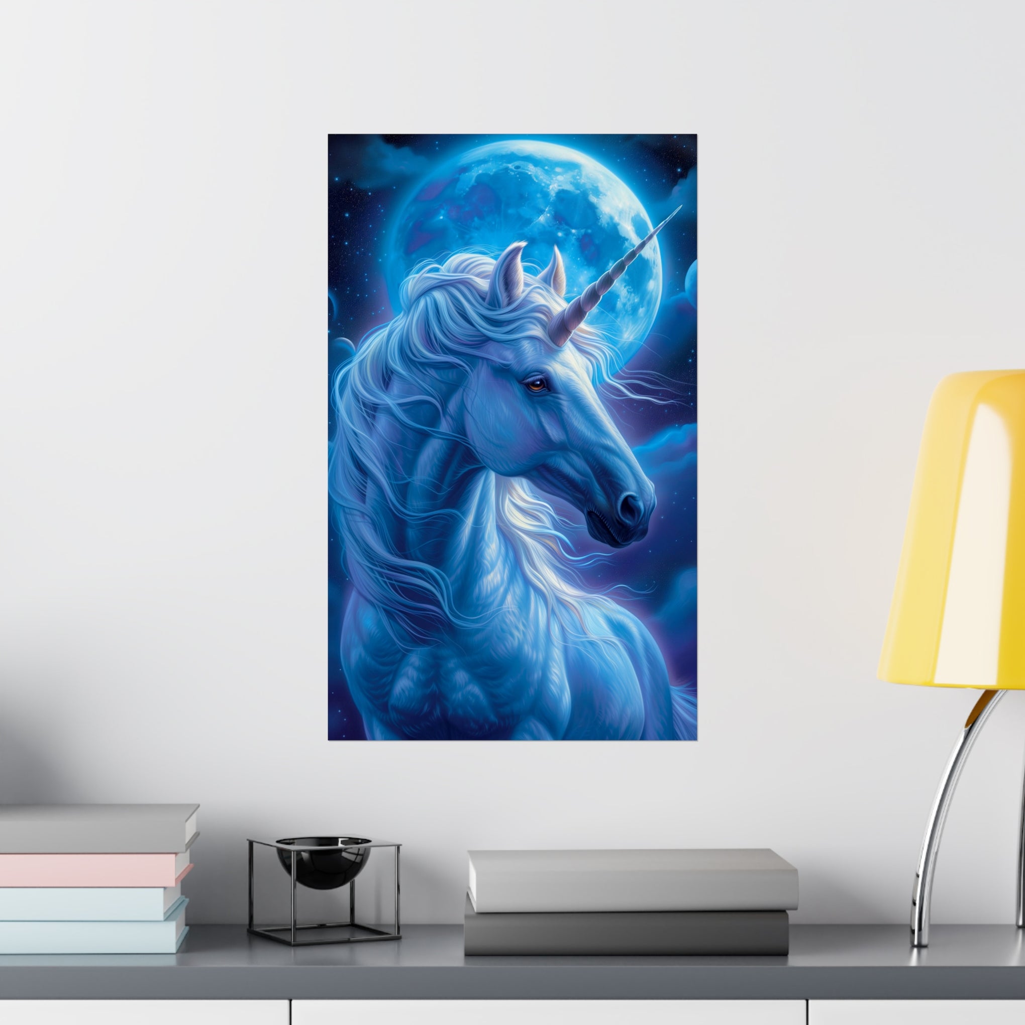 Supernatural Unicorn: Mystical Moonlight Matte Vertical Poster