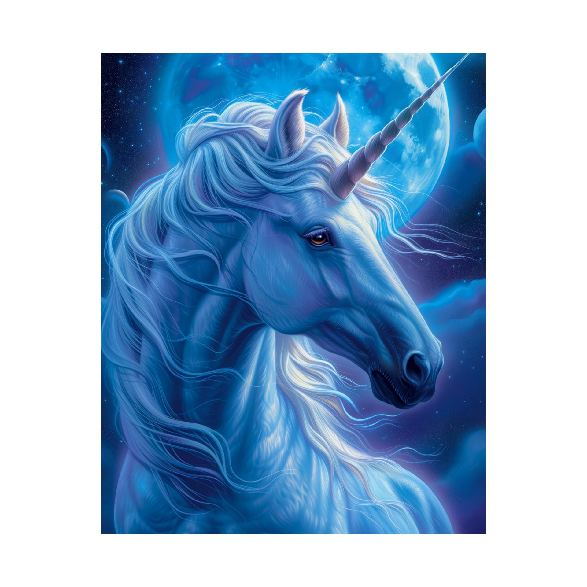 Supernatural Unicorn: Mystical Moonlight Matte Vertical Poster