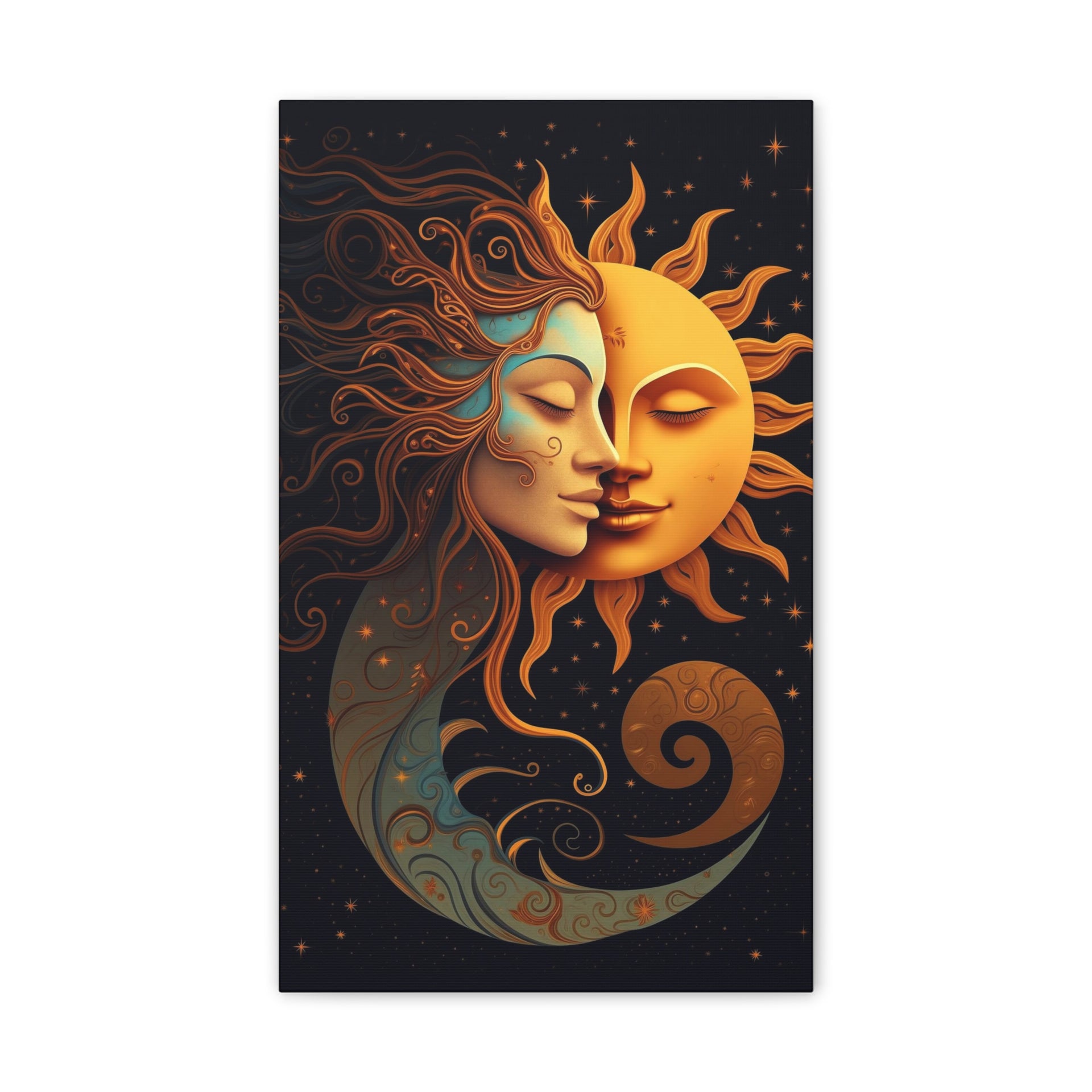 Celestial Harmony: Sun & Moon Canvas Print