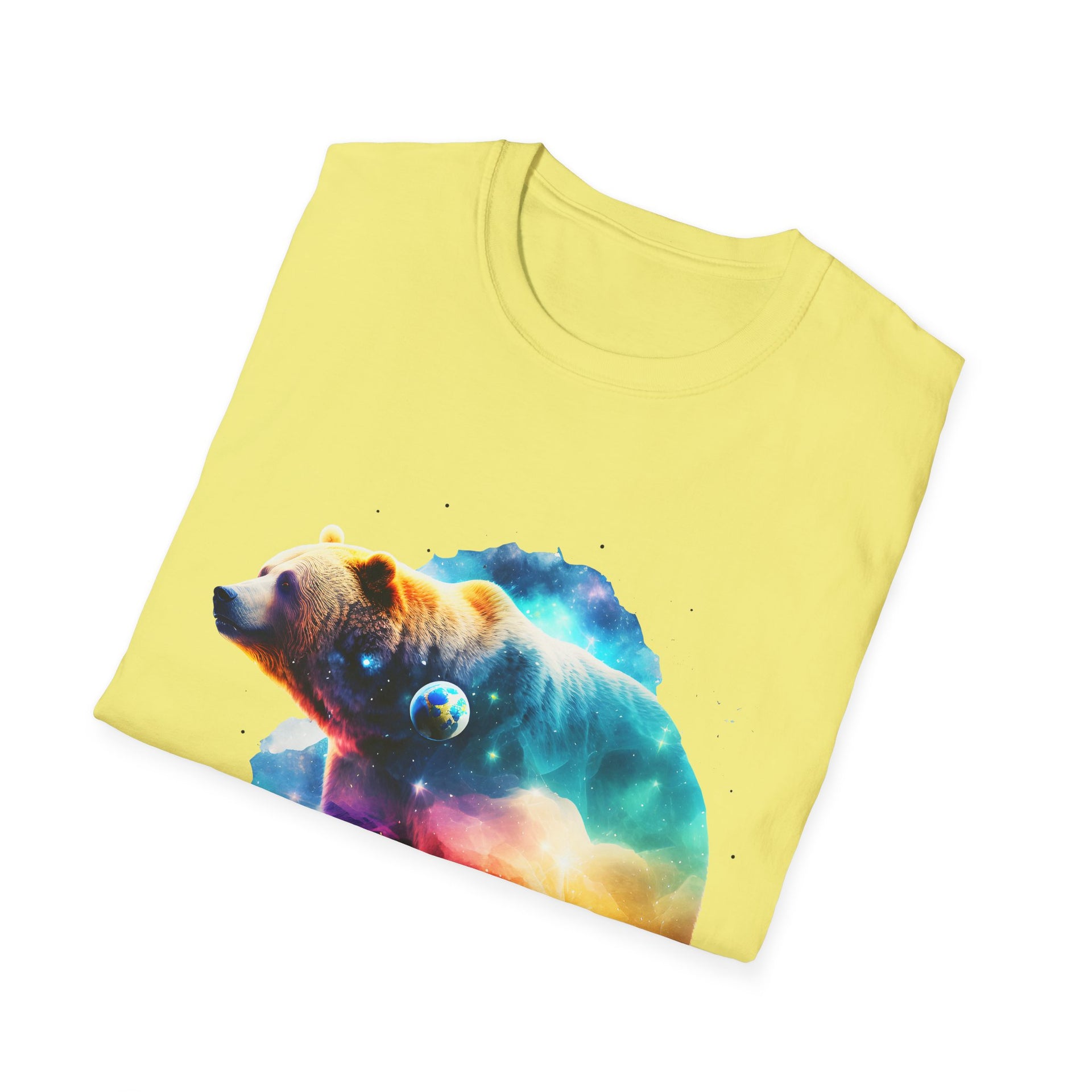 Majestic Bear T-Shirt with Surreal Cosmic Landscape 🌌🐻