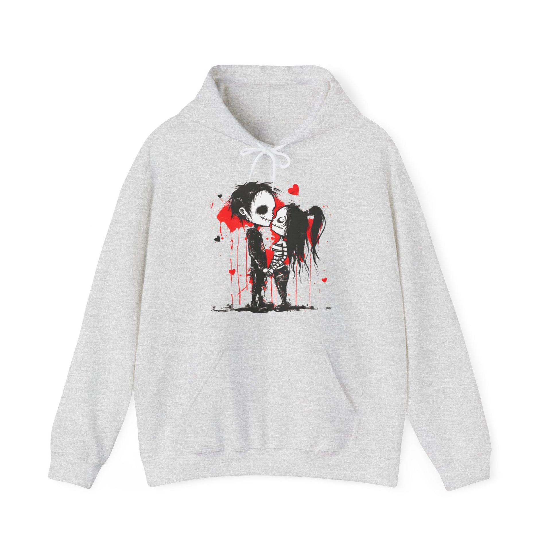 Unleash Your Inner Rebel: Love Bites Back in This Punk Valentine's Hoodie | Unisex Heavy Blend™ Hooded Sweatshirt