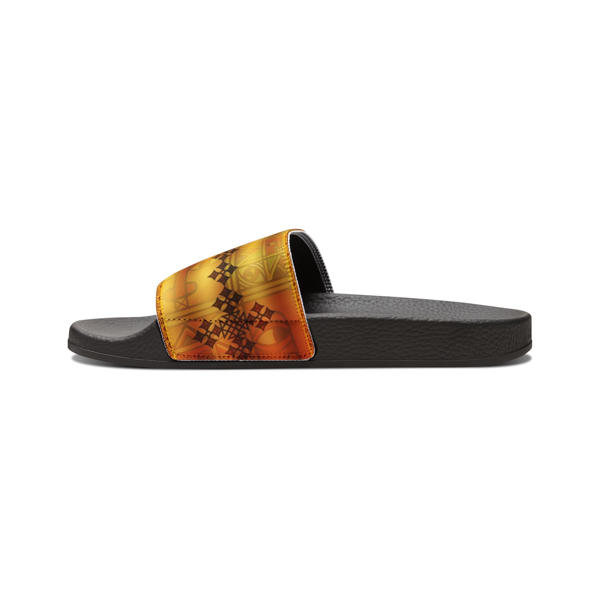 Walk in Style: The Ethiopian Tapestry Slides Men's PU Slide Sandals