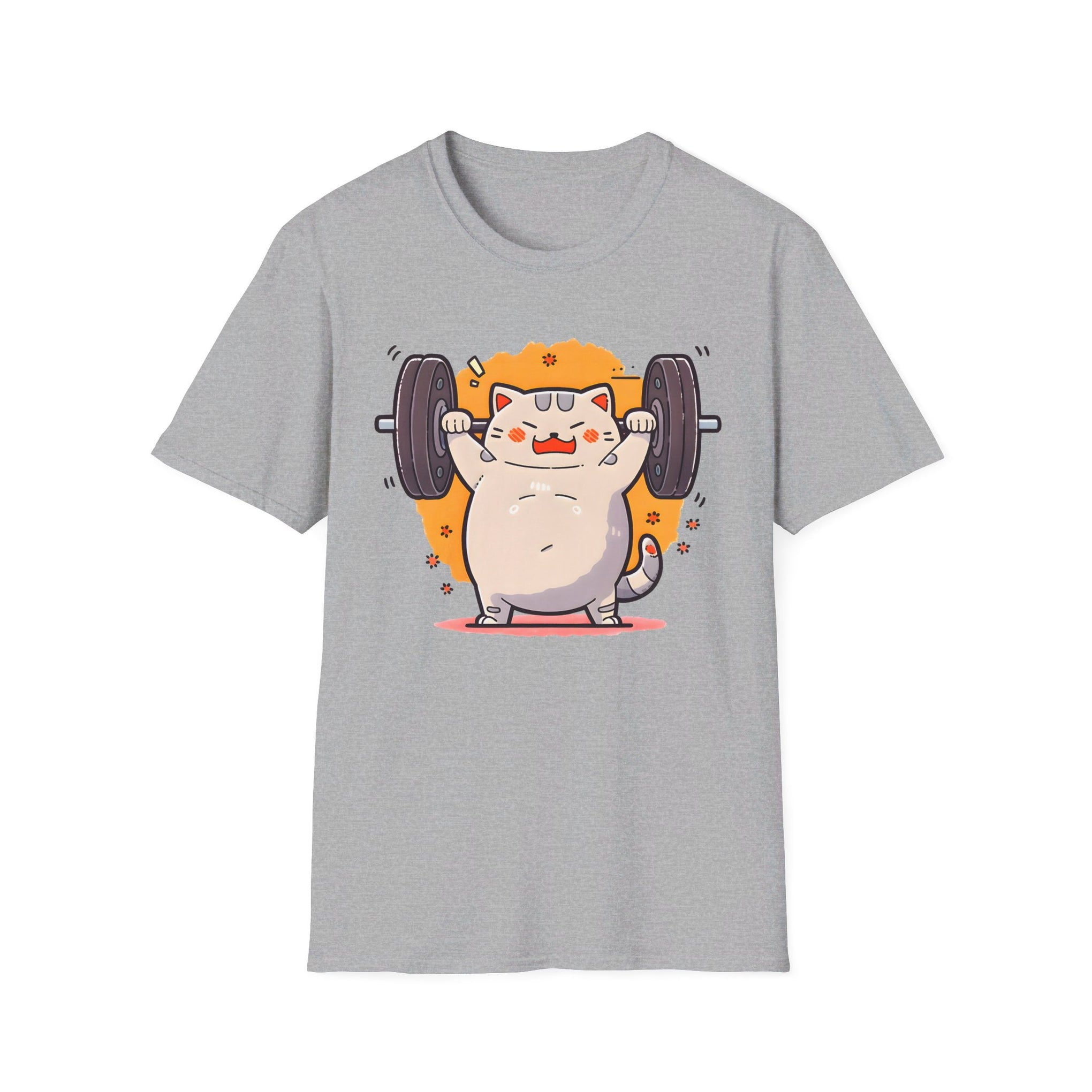 Purrfectly Strong: Weightlifting Cat Tee - Unleash Your Inner Meowcle Unisex Softstyle T-Shirt