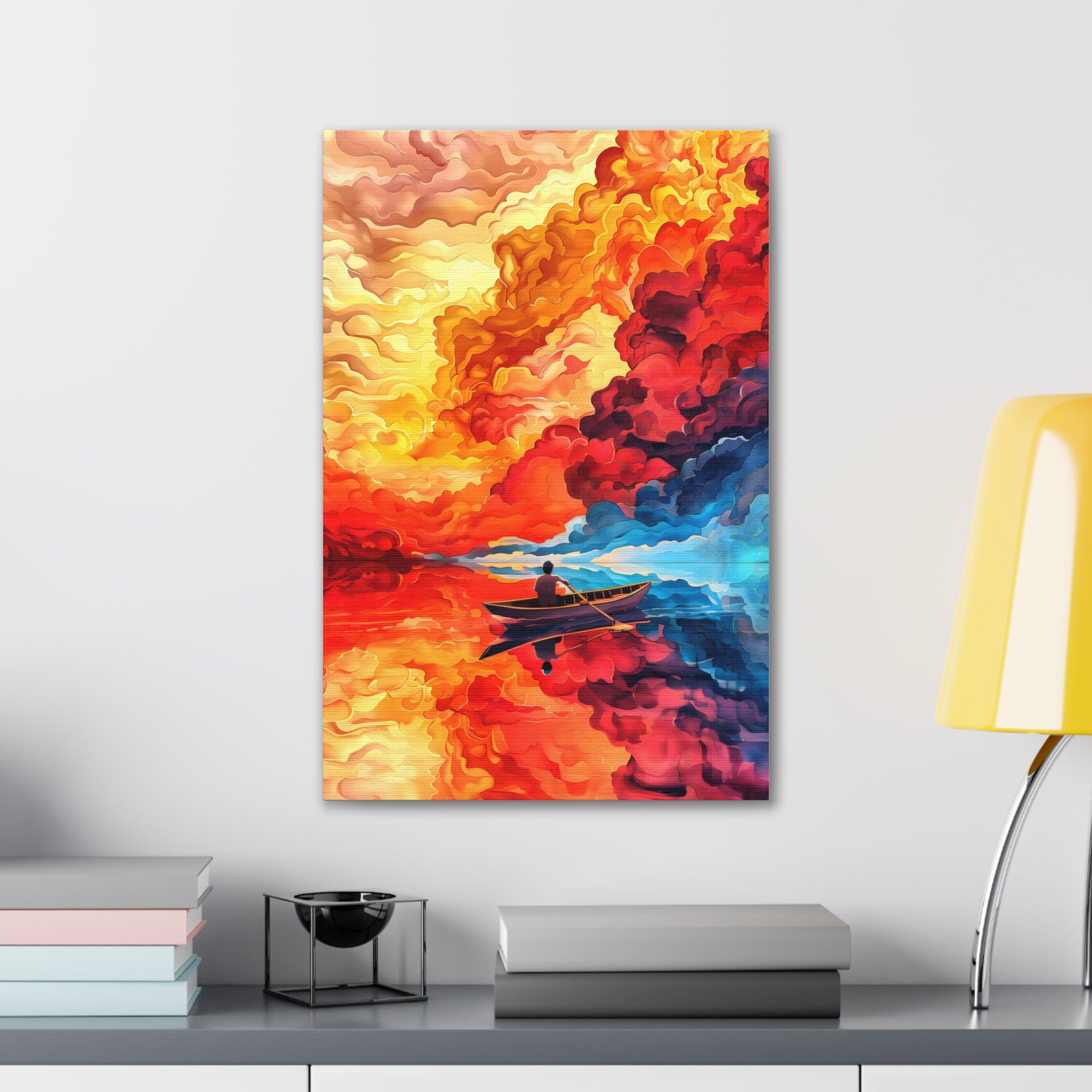 Voyage of Wonder: Mesmerizing Boat Journey Canvas Print Stretched, 0.75"