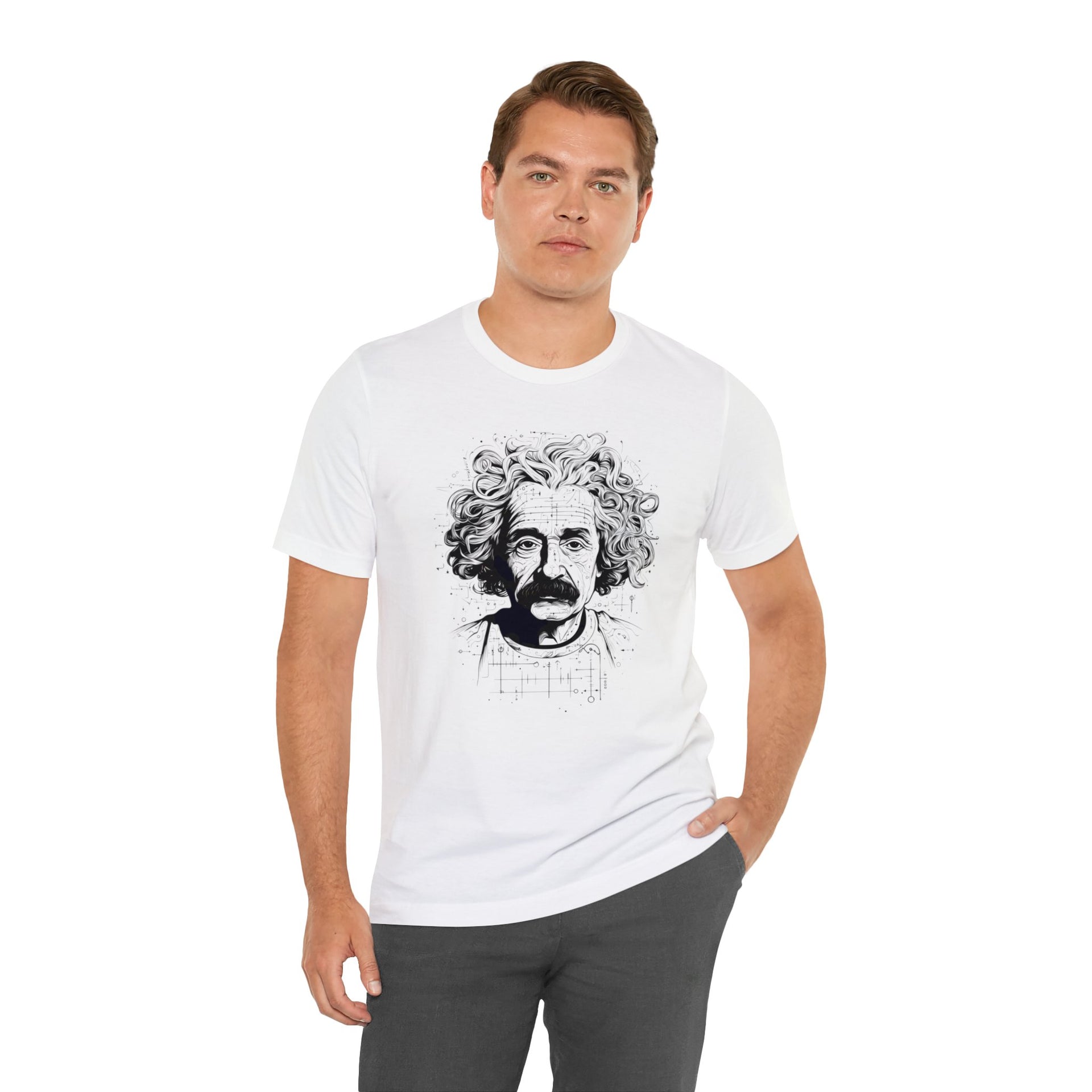 Channel Your Inner Genius: Unveil the Einstein Within with This Line Art Jersey | Unisex Jersey Short Sleeve Tee