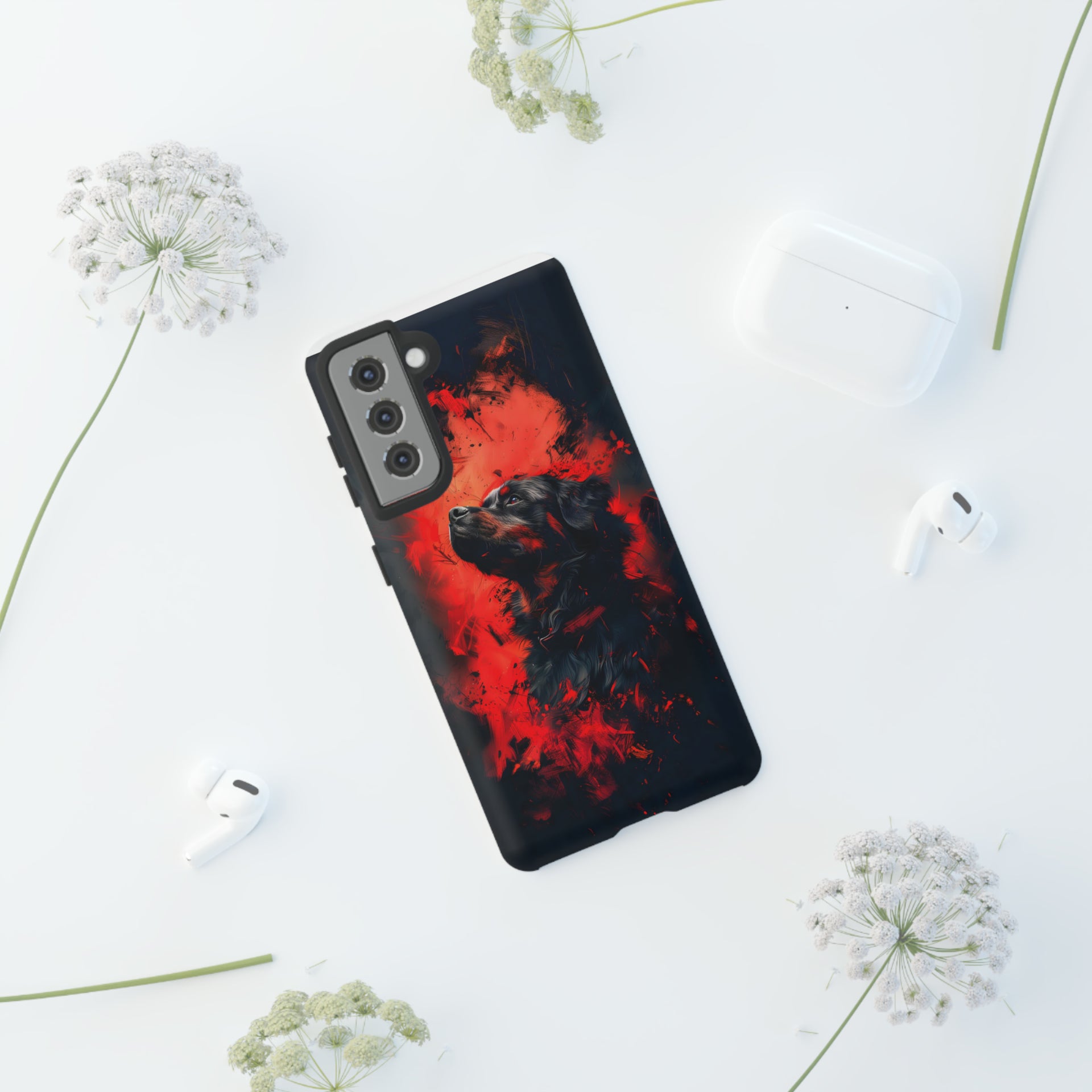 Unleash Your Device's Style with our Striking Black and Red Tough Phone Cases