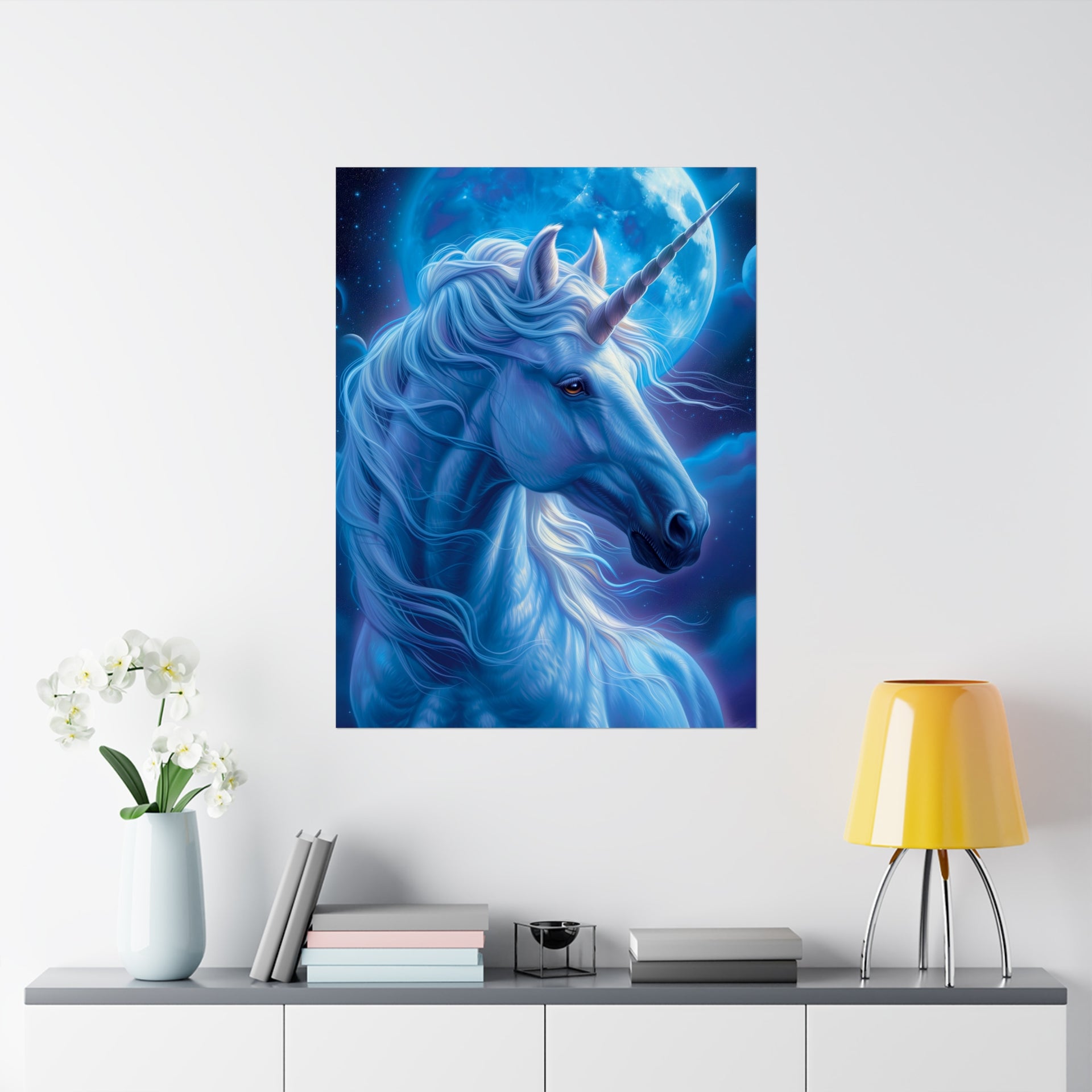 Supernatural Unicorn: Mystical Moonlight Matte Vertical Poster