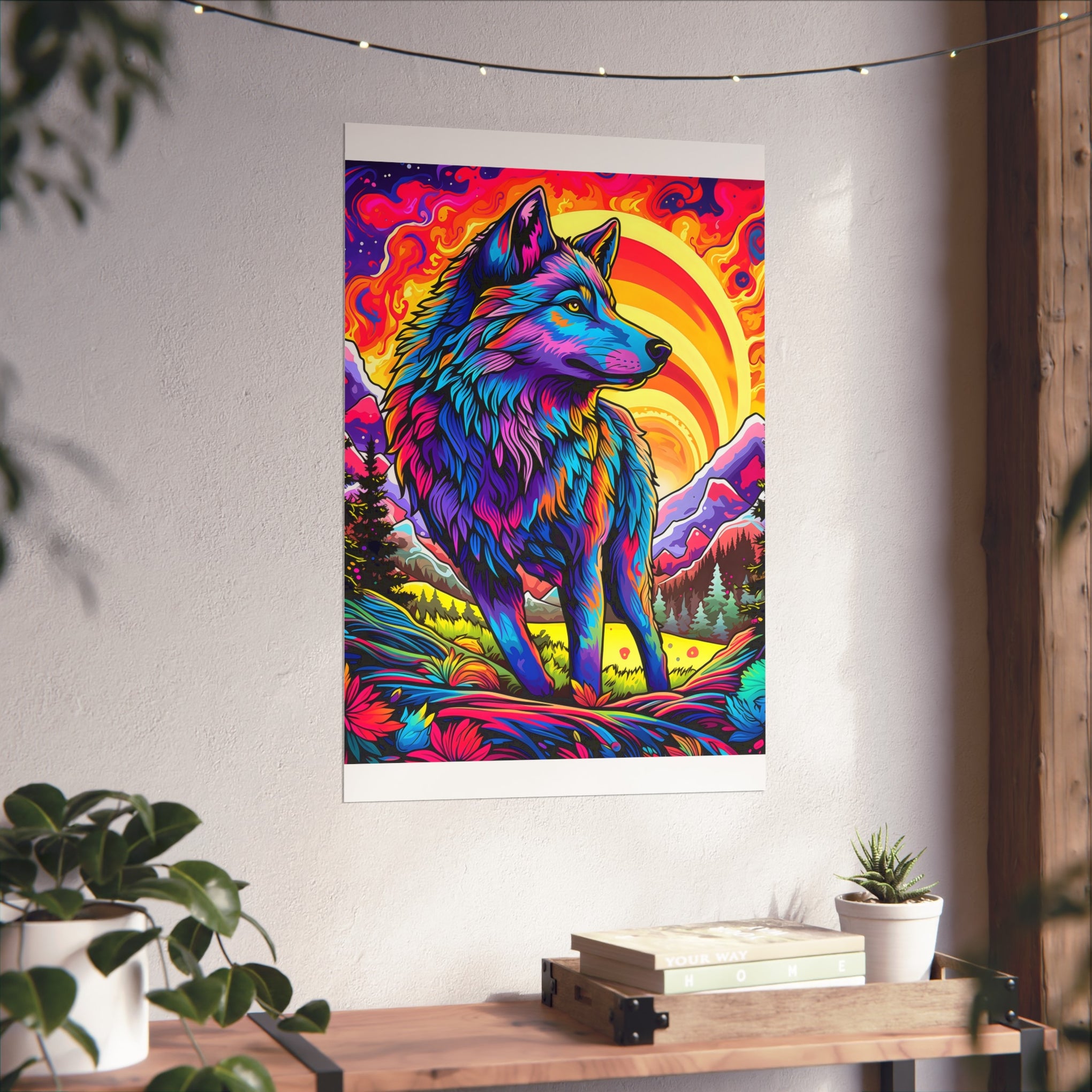 Embrace the Wild: Vintage Wolf Psychedelia Matte Posters