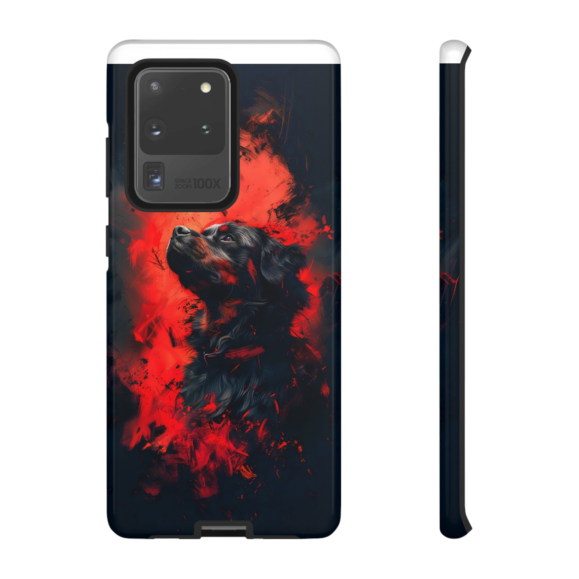 Unleash Your Device's Style with our Striking Black and Red Tough Phone Cases