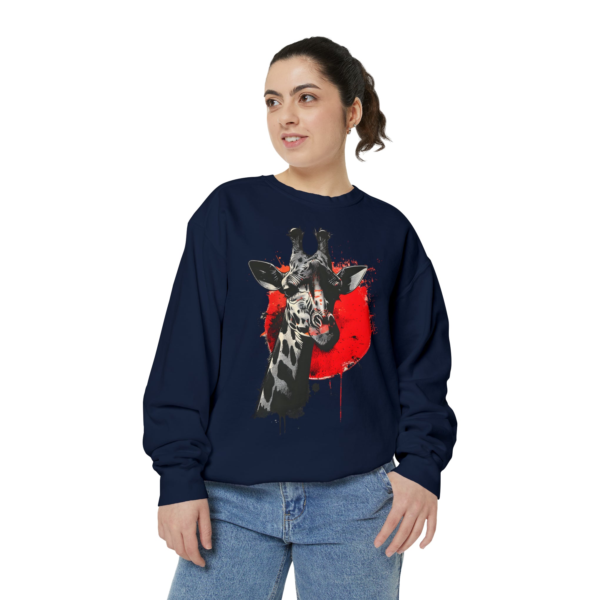 Sunshine Smiles: Embrace the Kawaii Charm of This Contoured Giraffe Sweatshirt