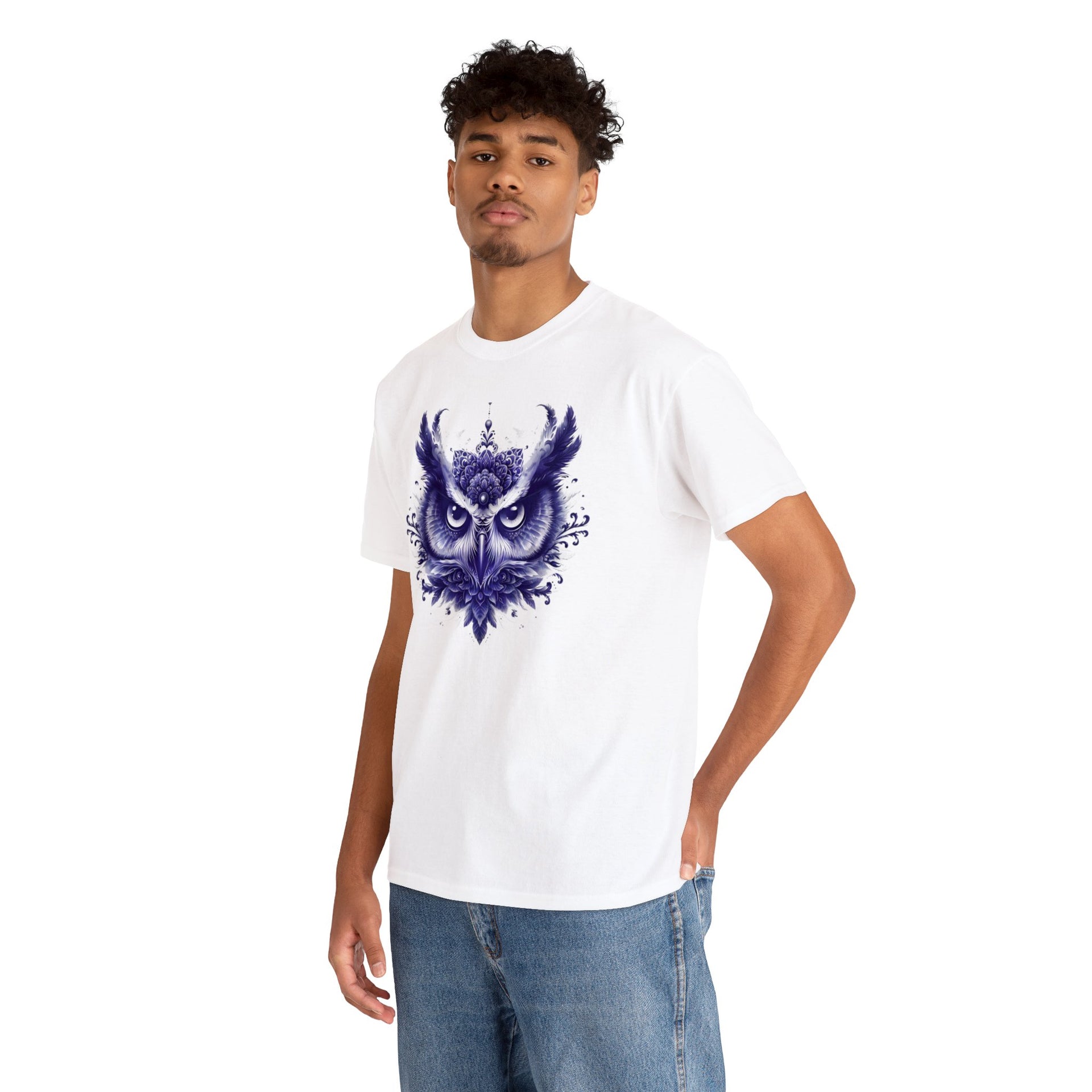 Gaze into Wisdom: Unleash the Enigmatic Power of This Owl Tee | Unisex Heavy Cotton Tee