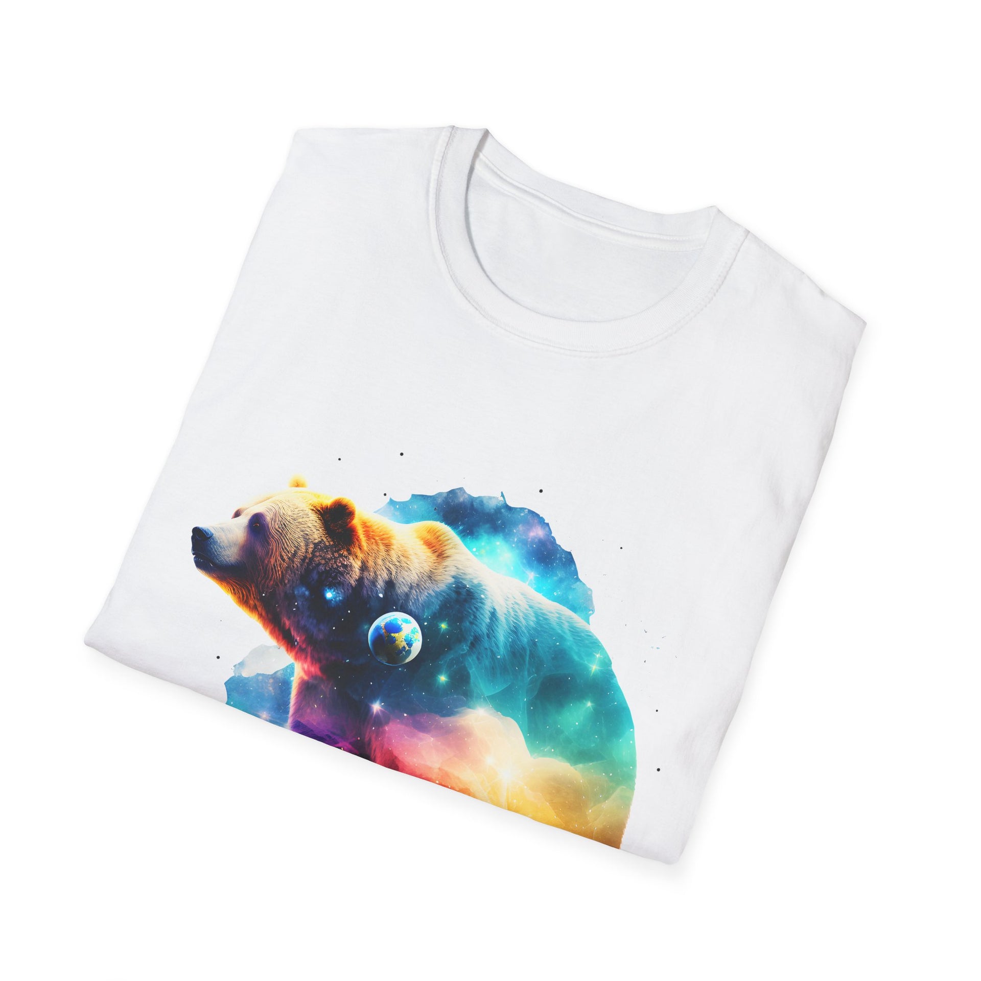 Majestic Bear T-Shirt with Surreal Cosmic Landscape 🌌🐻