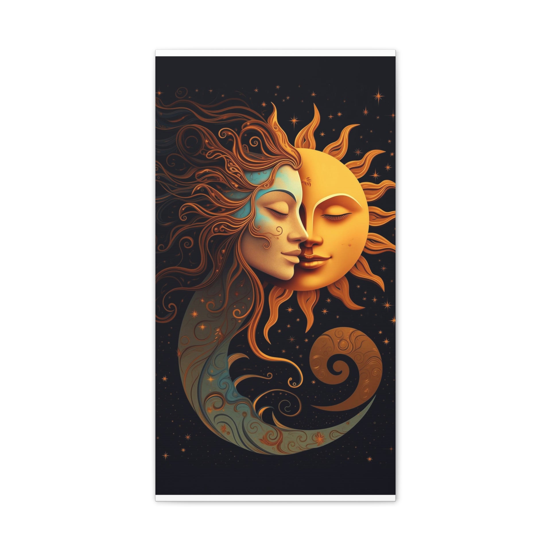 Celestial Harmony: Sun & Moon Canvas Print