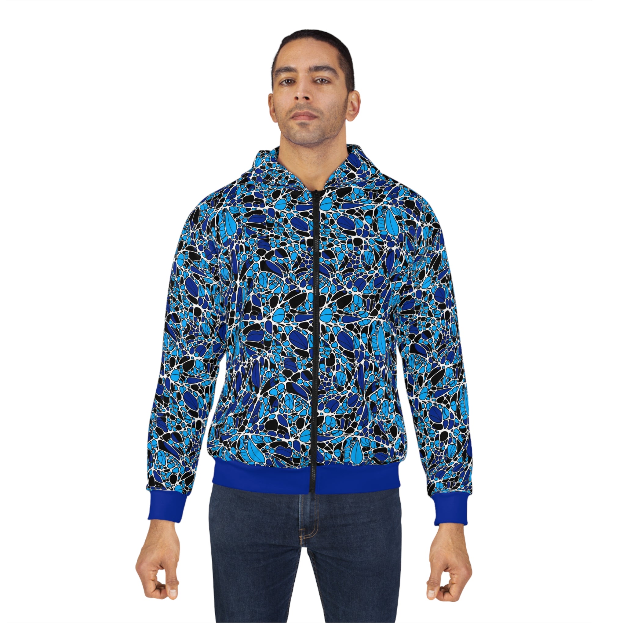 Cloudscape Dreams: Bold Abstract Unisex Zip Hoodie Unisex Zip Hoodie (AOP)