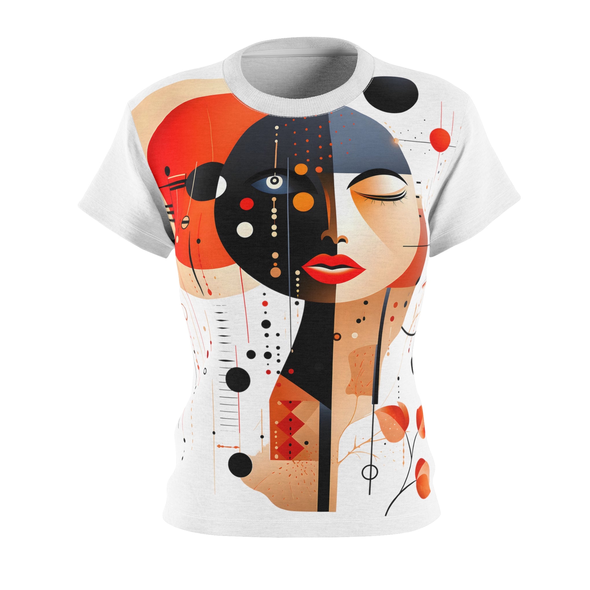 Unveiling Depths: Where Soul Meets Scribbles Women's Cut & Sew Tee (AOP)