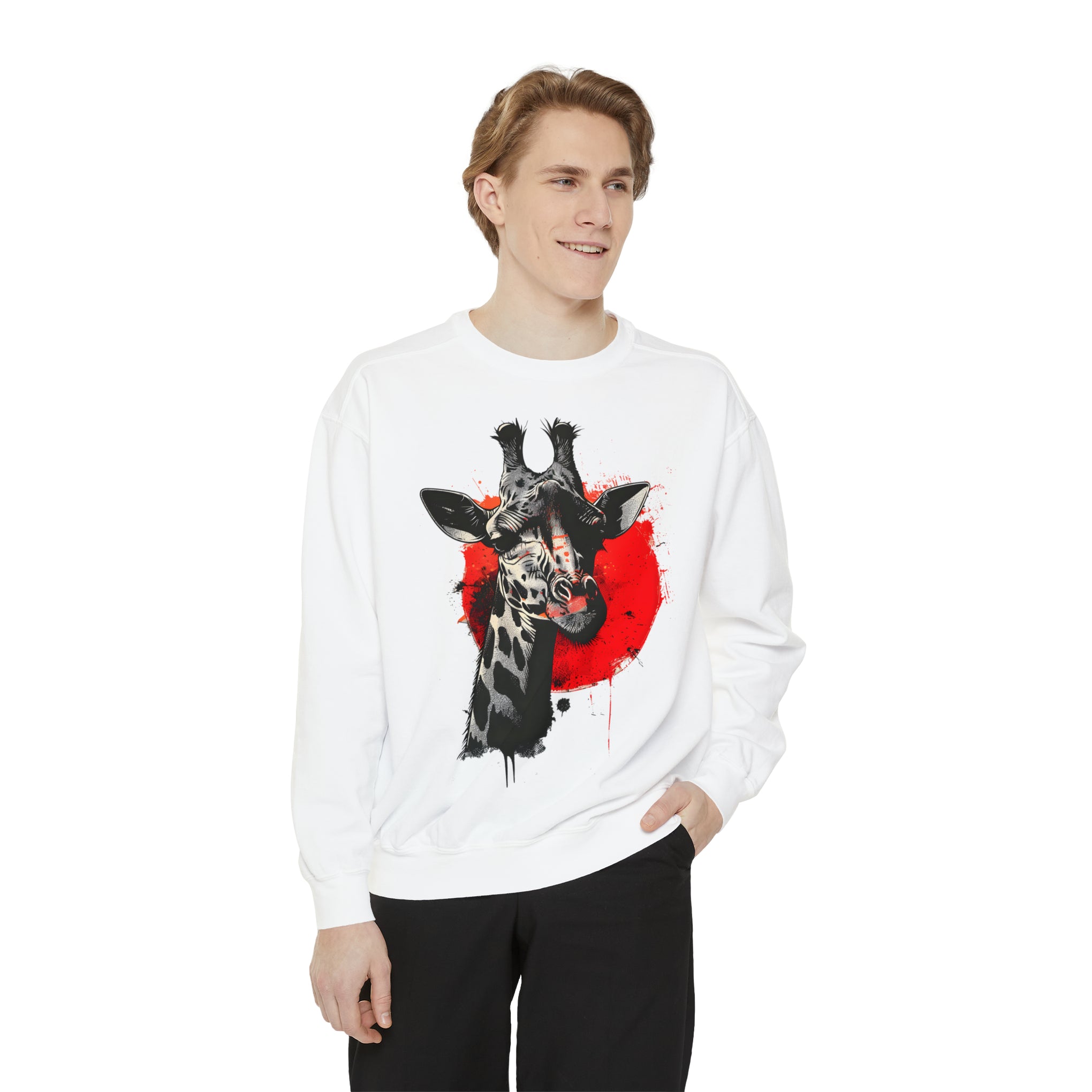 Sunshine Smiles: Embrace the Kawaii Charm of This Contoured Giraffe Sweatshirt