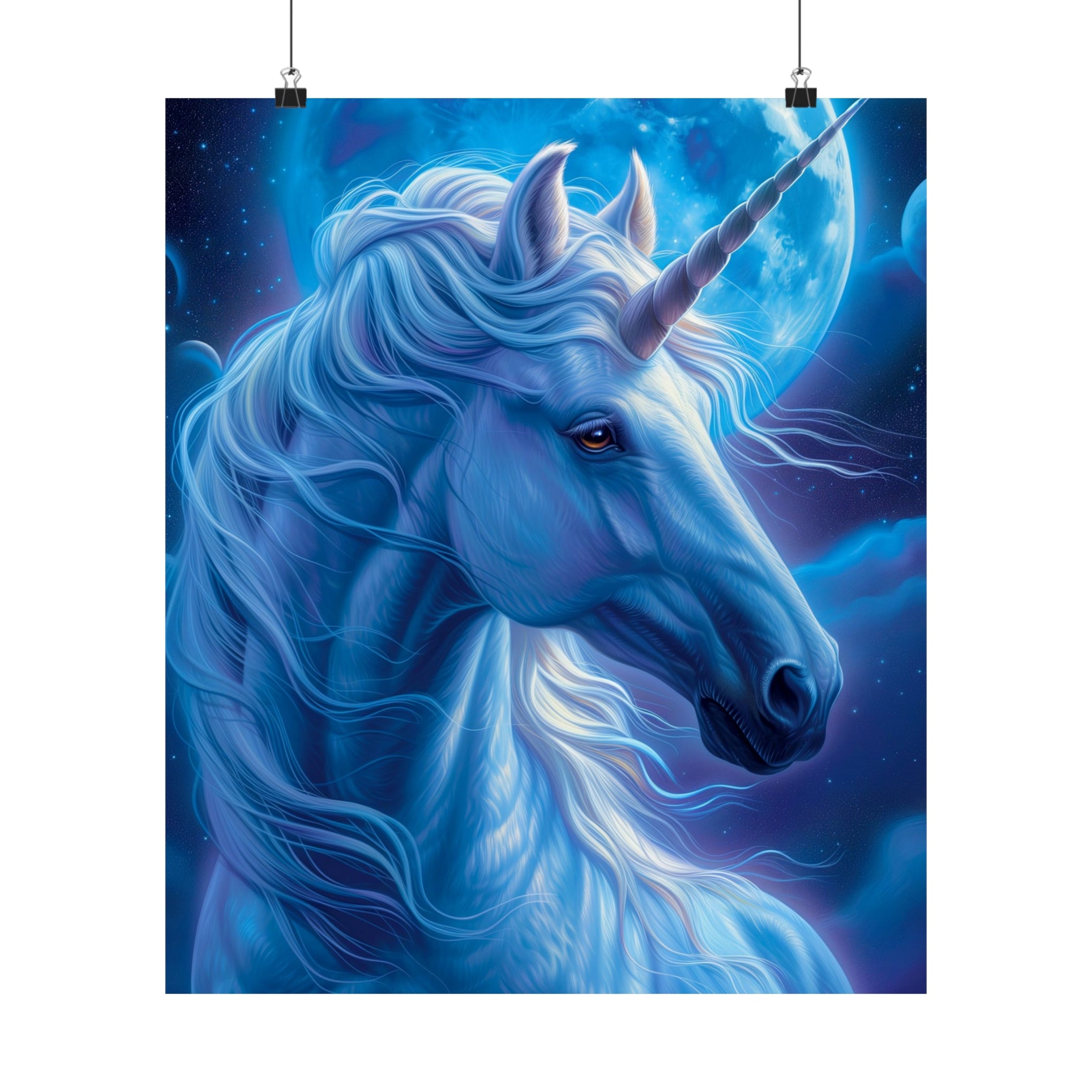 Supernatural Unicorn: Mystical Moonlight Matte Vertical Poster