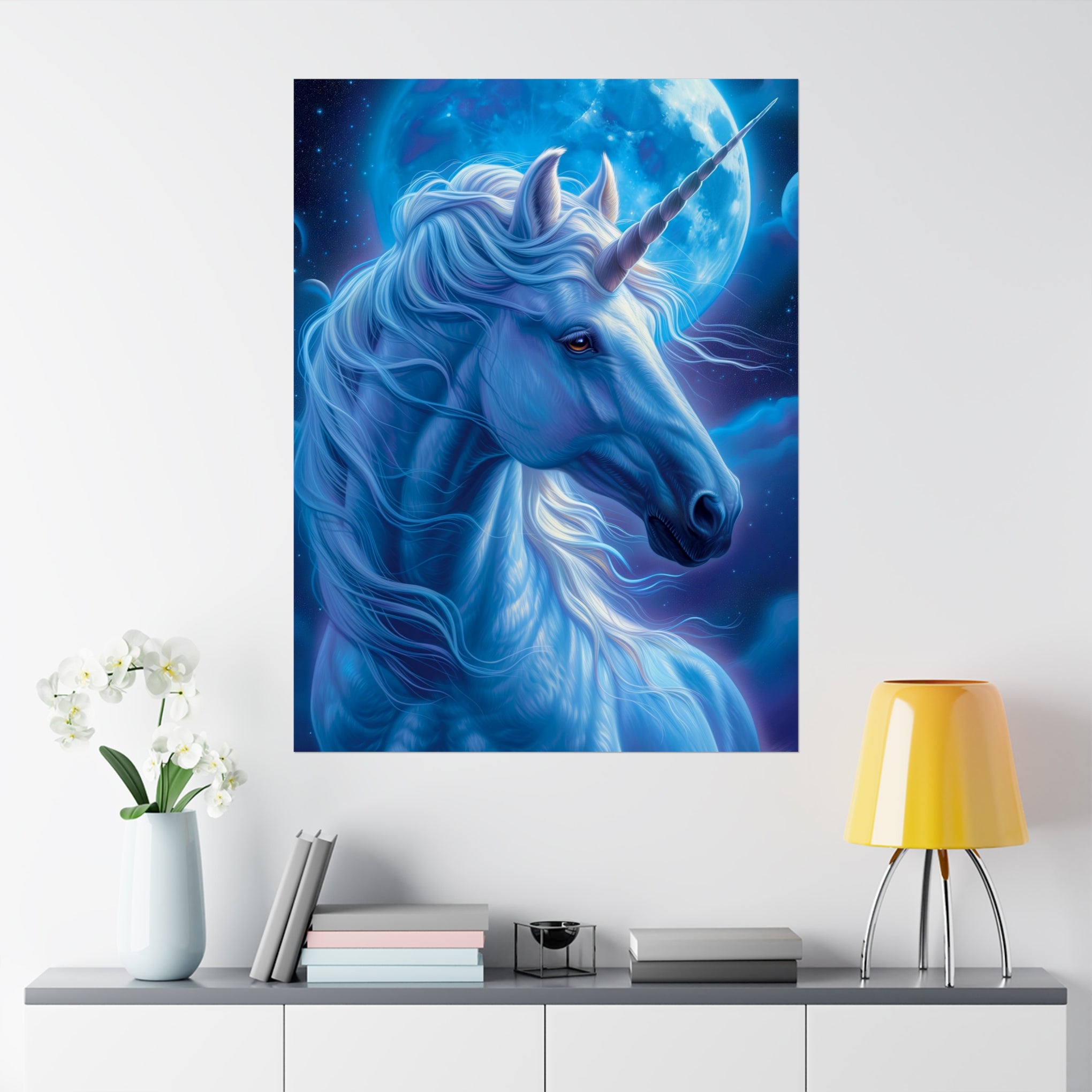 Supernatural Unicorn: Mystical Moonlight Matte Vertical Poster