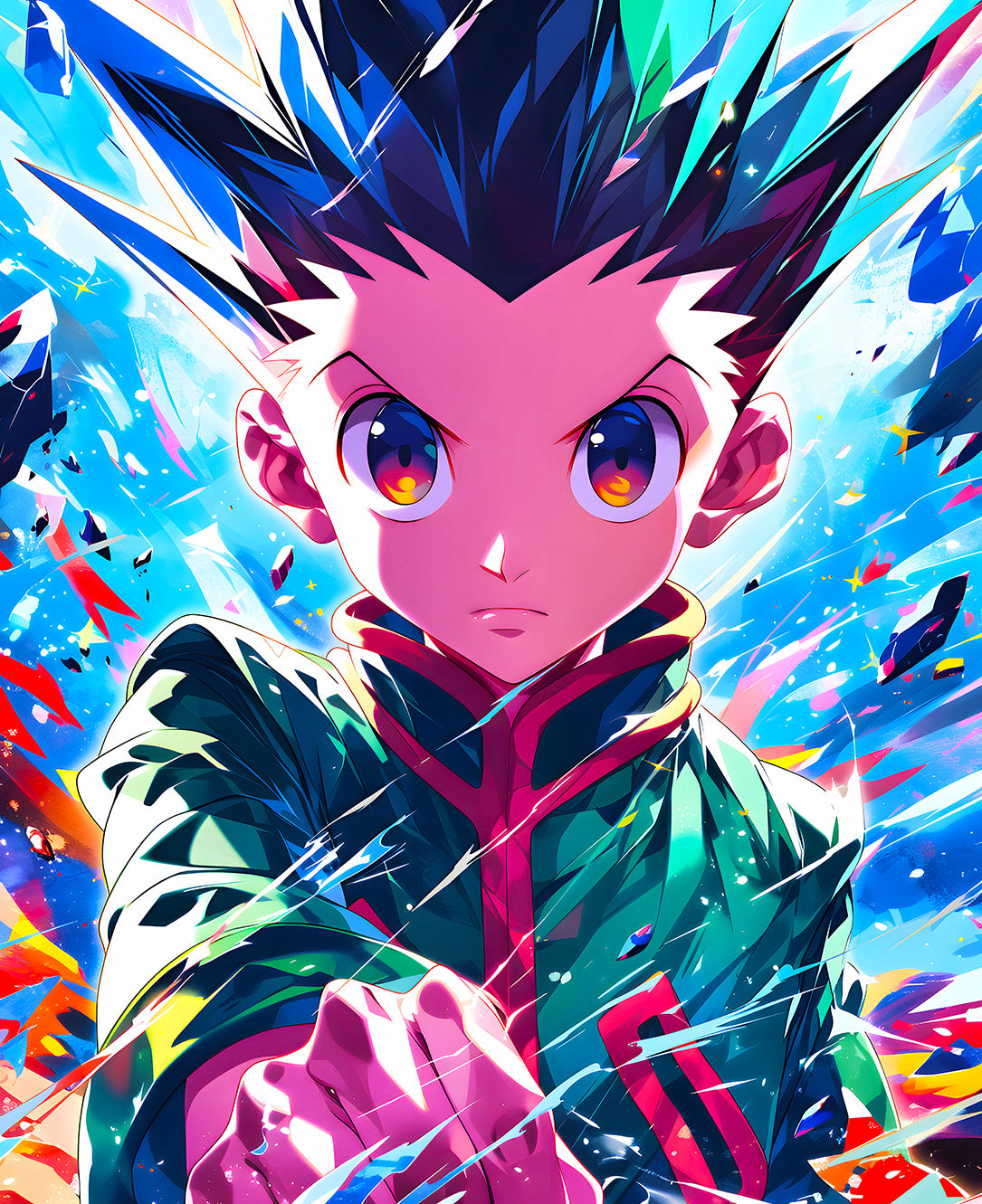 Adventure Unleashed: Digital Art Featuring the Energetic Hero, Gon Freecss