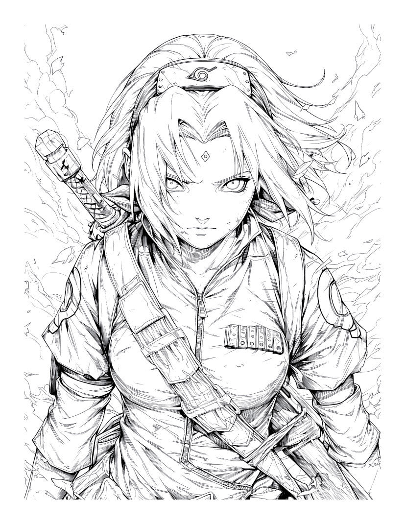 Anime Action Stars Coloring Book Vol 1 | 60 Pages | Teens & Adults | Instant Digital Download
