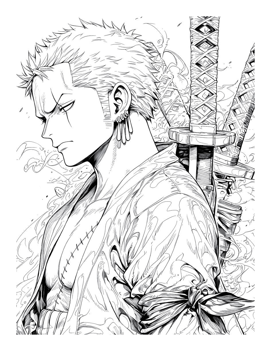 Anime Action Stars Coloring Book Vol 1 | 60 Pages | Teens & Adults | Instant Digital Download