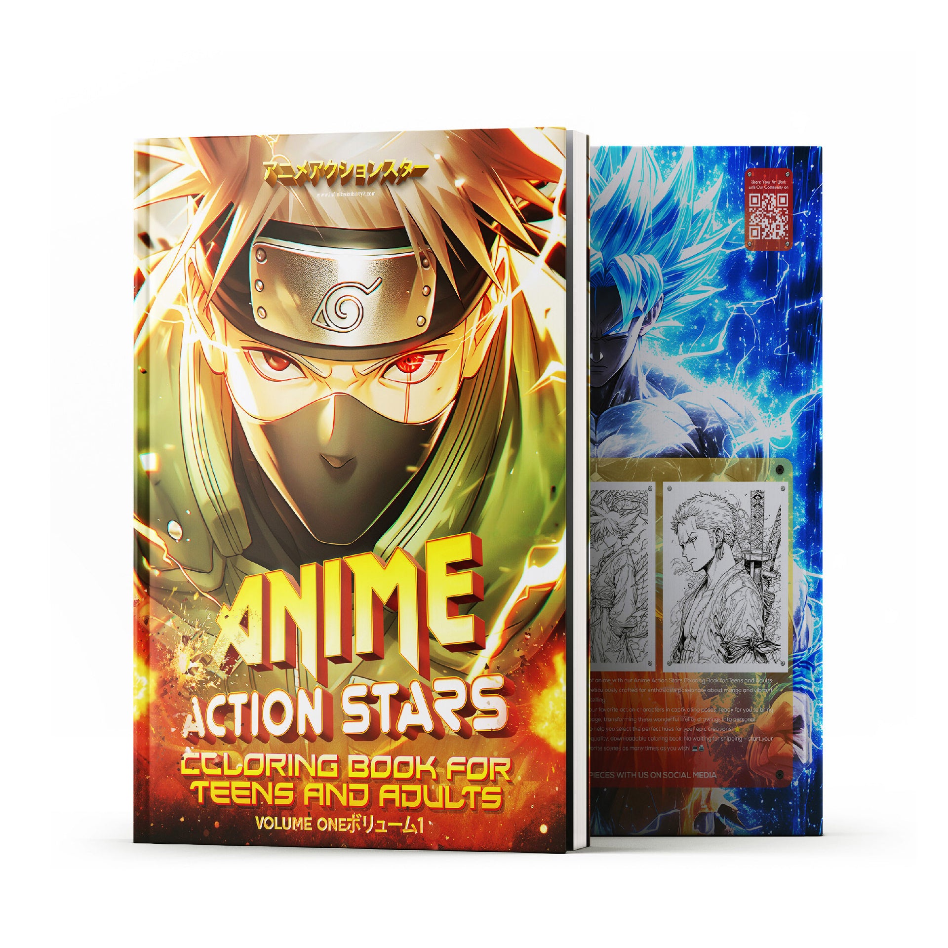 Anime Action Stars Coloring Book Vol 1 | 60 Pages | Teens & Adults | Instant Digital Download