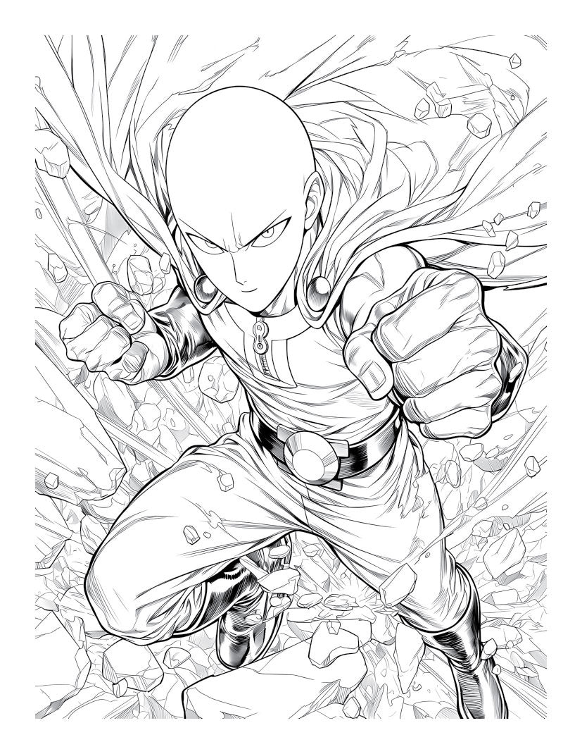Anime Action Stars Coloring Book Vol 2 | 60 NEW Pages | Teens & Adults | Instant Digital Download