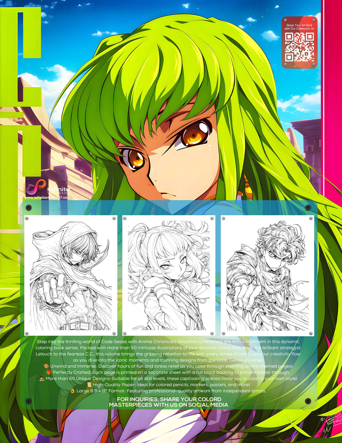 Code Geass Coloring Anime Chronicles: Rebellion Unleashed! A Code Geass Coloring Book (Vol ...