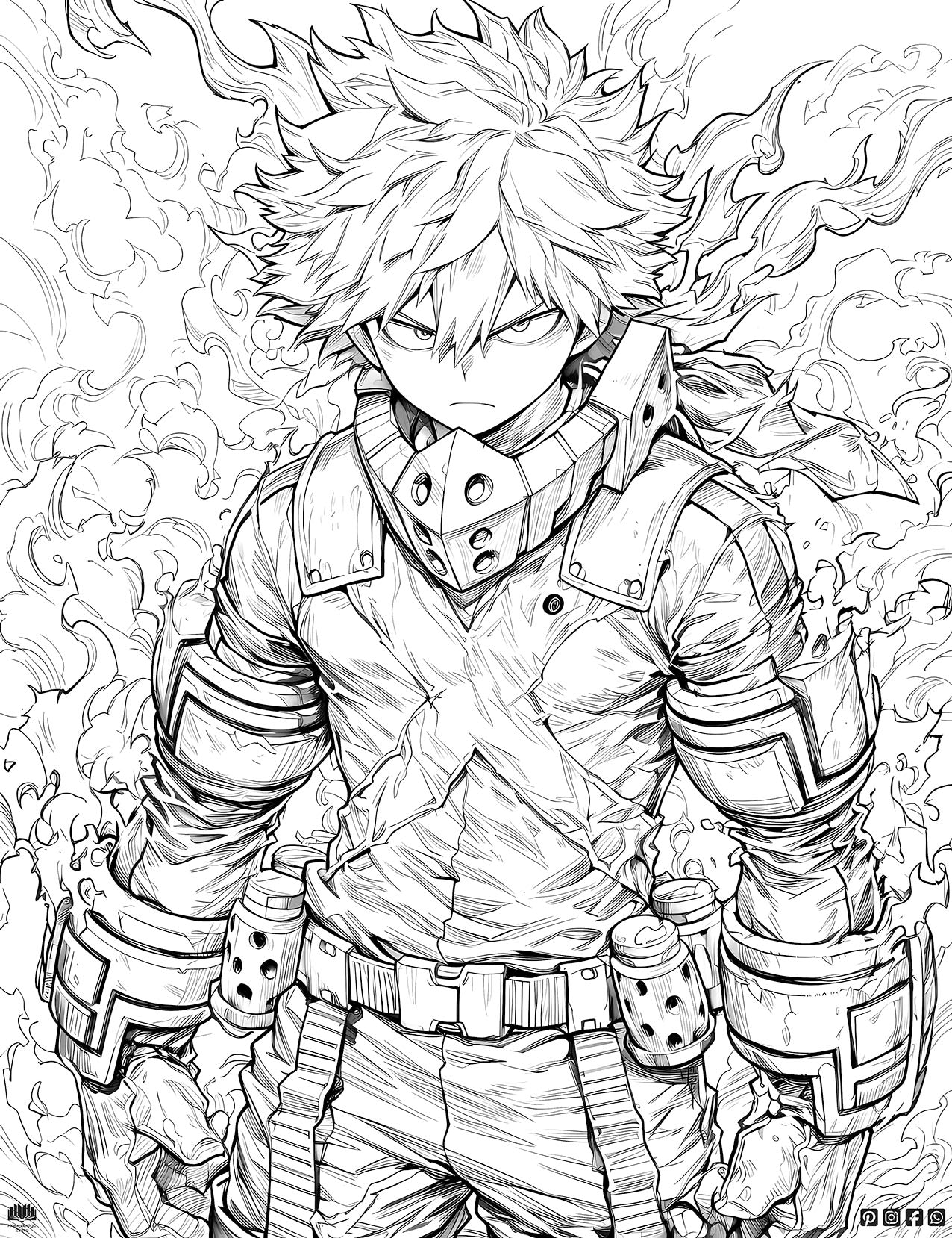 Unleash Your Inner Hero with This Epic My Hero Academia Coloring Page! 🎨