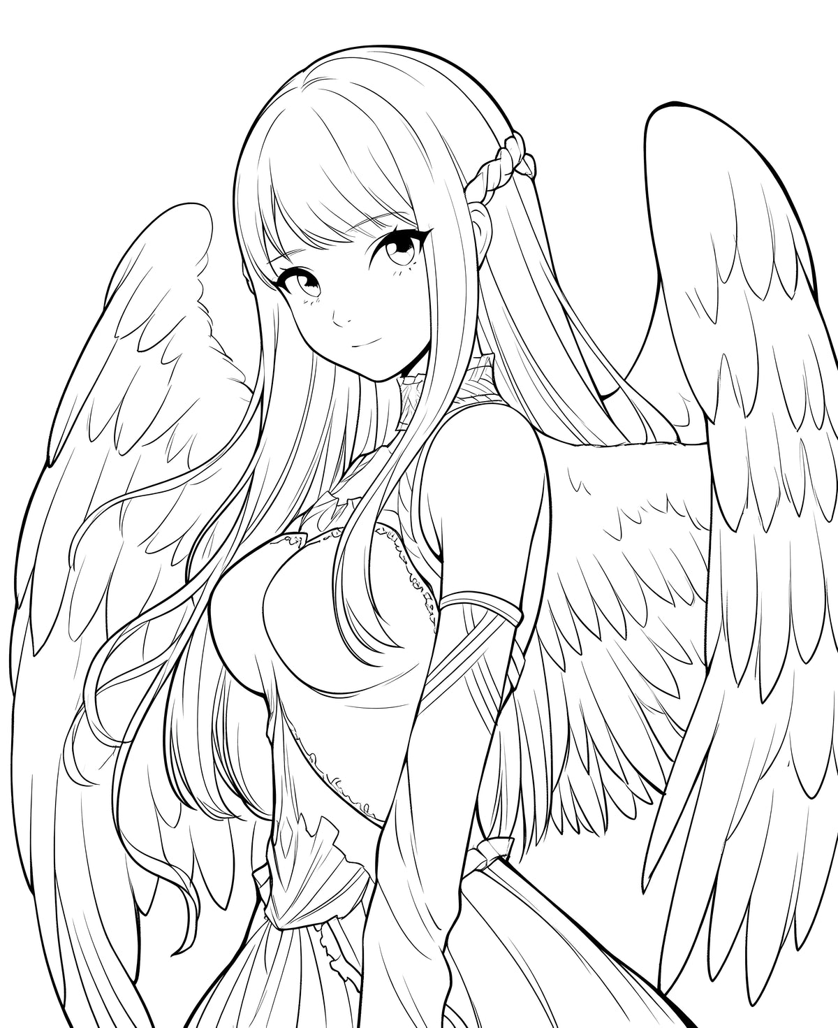Anime Angel Coloring Pages