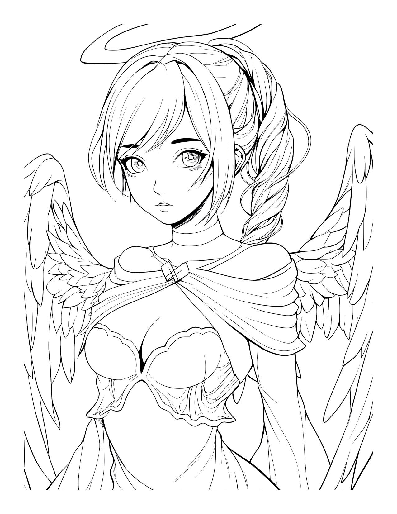 Divine Waifus: An Adult Anime Angel Girls Coloring Book for Relaxation & Stress Relief