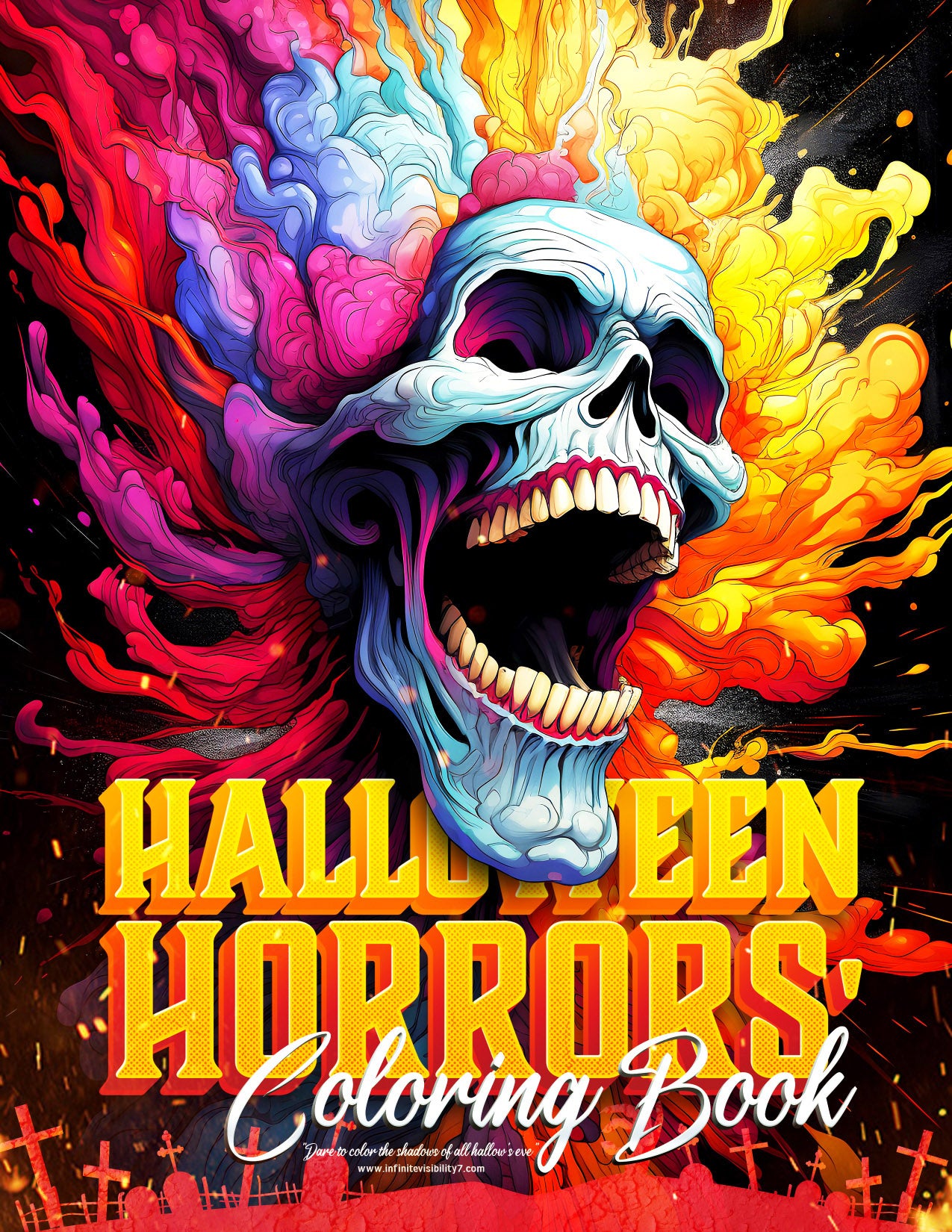Halloween Horrors: 100 Pg Downloadable Adult Coloring Book | Infinite Visibility