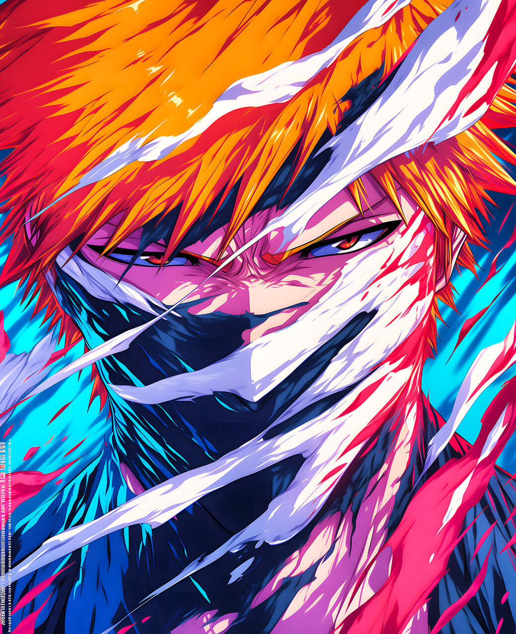 Ichigo Kurosaki Soul Reaper Surge Bleach Digital Art Print ichigo-kurosaki-soul-reaper-surge-bleach-digital-art-print