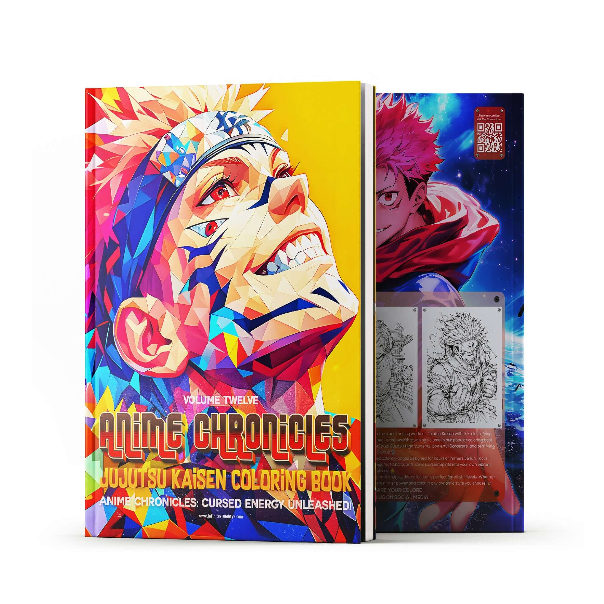 Jujutsu Kaisen Coloring Book Vol 12 featuring vibrant cover art and epic characters, perfect for anime fans and stress relief.