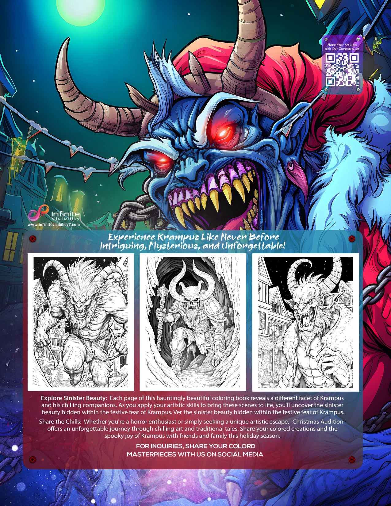Krampus Unleashed: A Bone-Chilling Coloring Journey