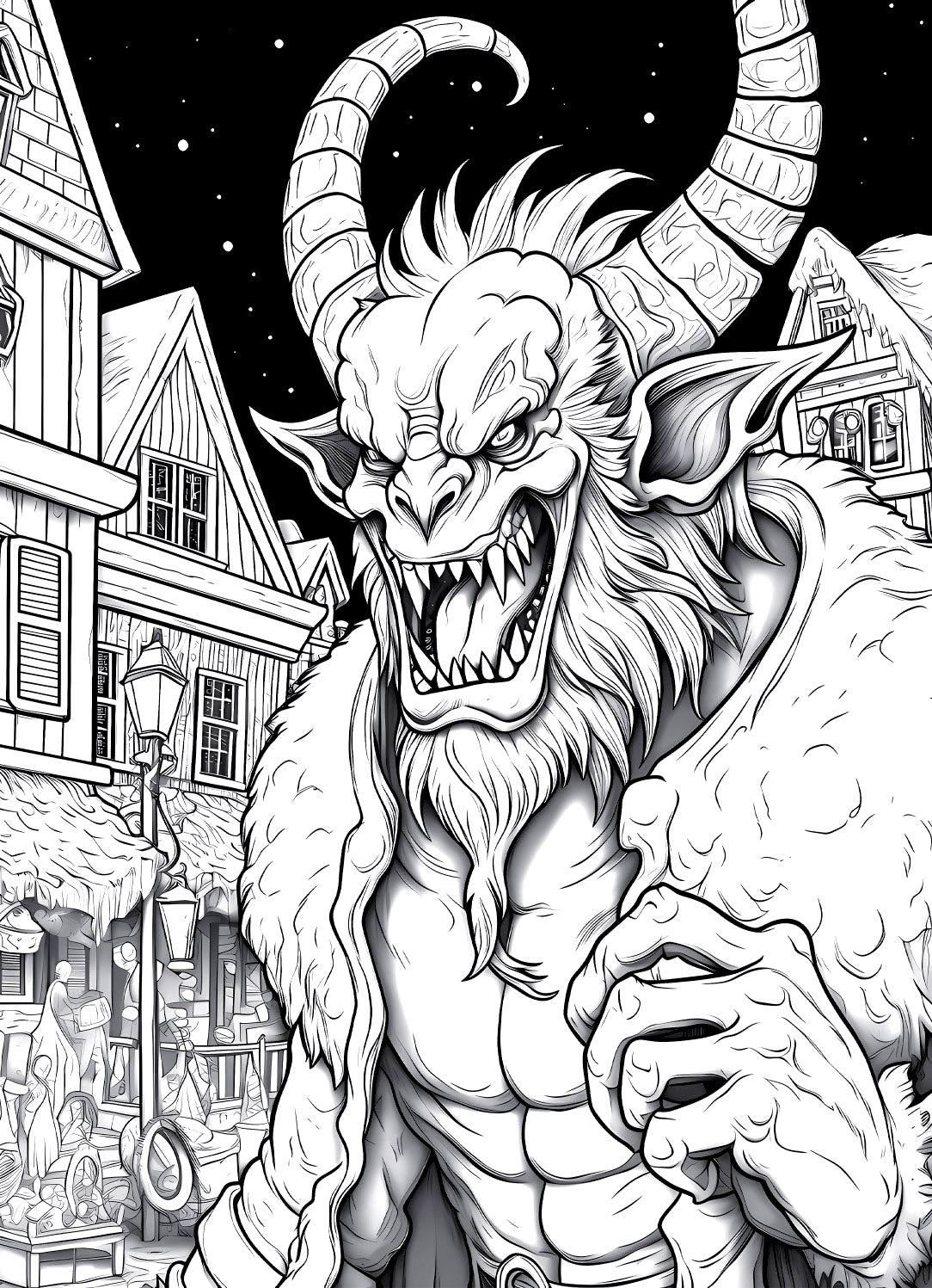 Krampus Unleashed: A Bone-Chilling Coloring Journey