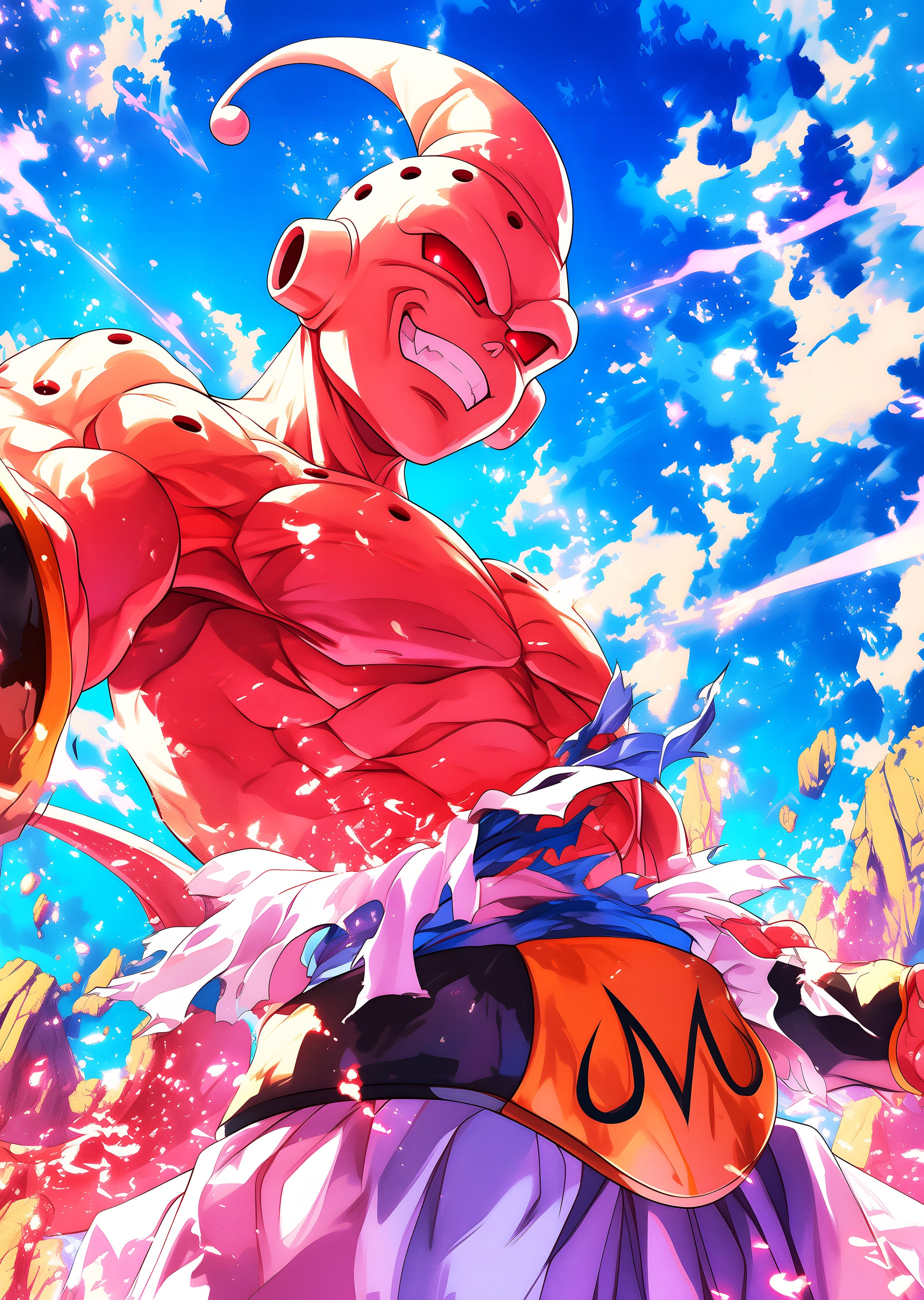 Majin Buu's Chaotic Reign: A Digital Art Tribute to the Dragon Ball Z Villain