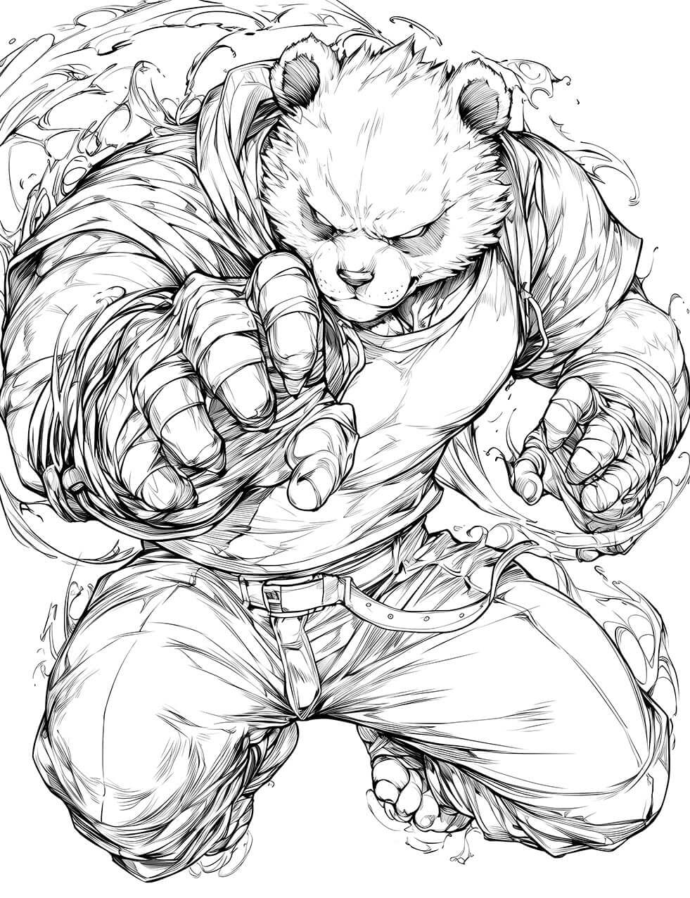 Unleash the beast! 🐼 Instantly download this powerful Panda coloring page from Jujutsu Kaisen. Perfect for fans who love action-packed anime art. Get yours now!